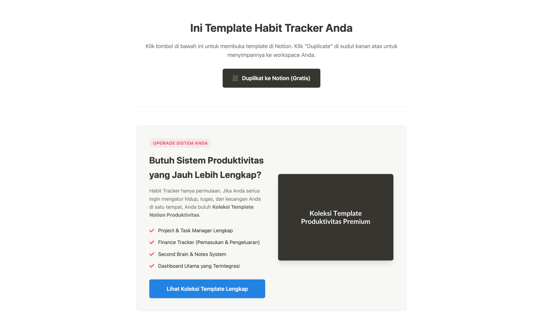 Koleksi Template Notion Produktivitas