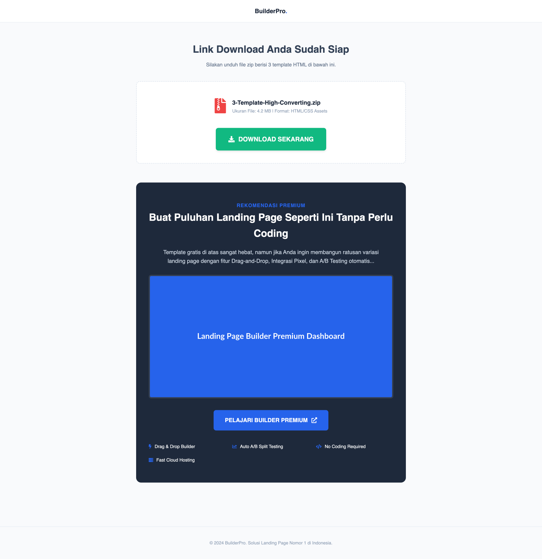 Landing Page Builder Terintegrasi