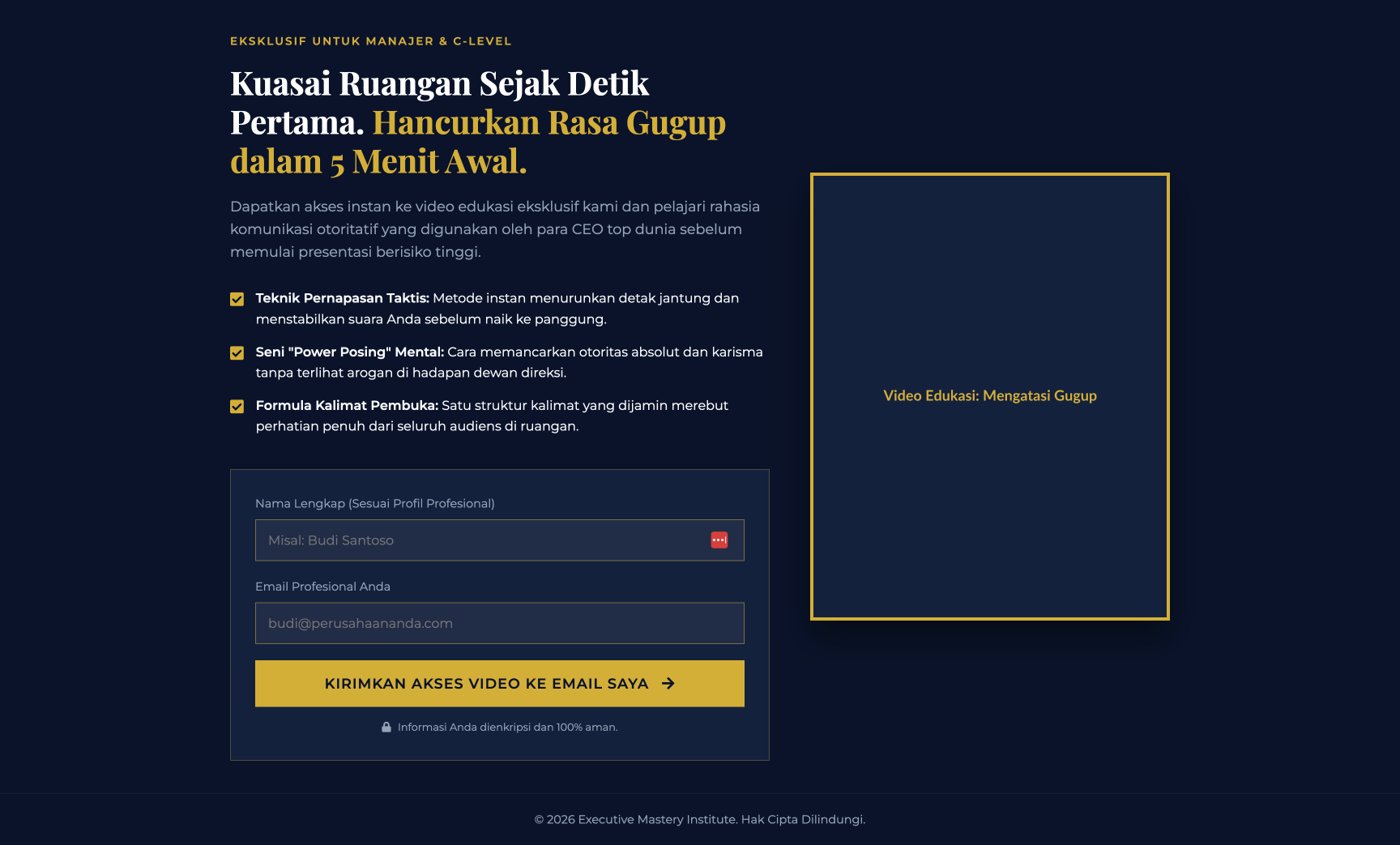 Kelas Public Speaking Eksekutif