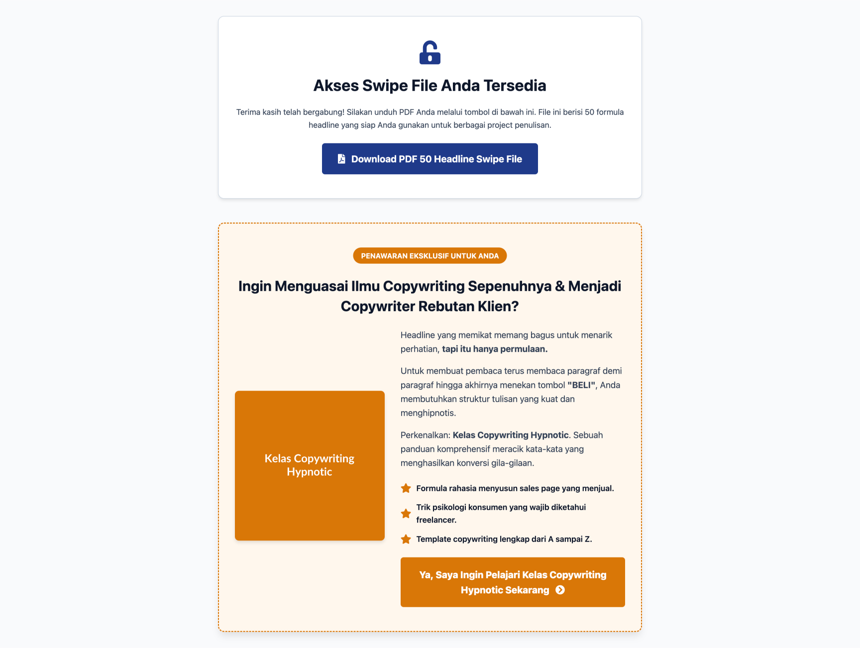 Kelas Copywriting Hypnotic