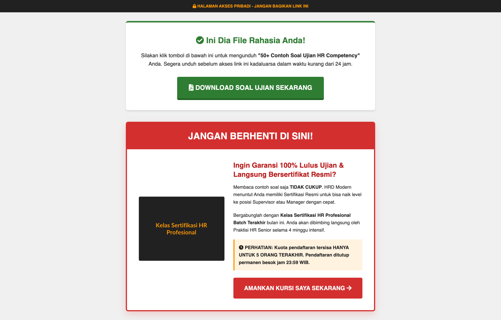 Kelas Sertifikasi HR Profesional