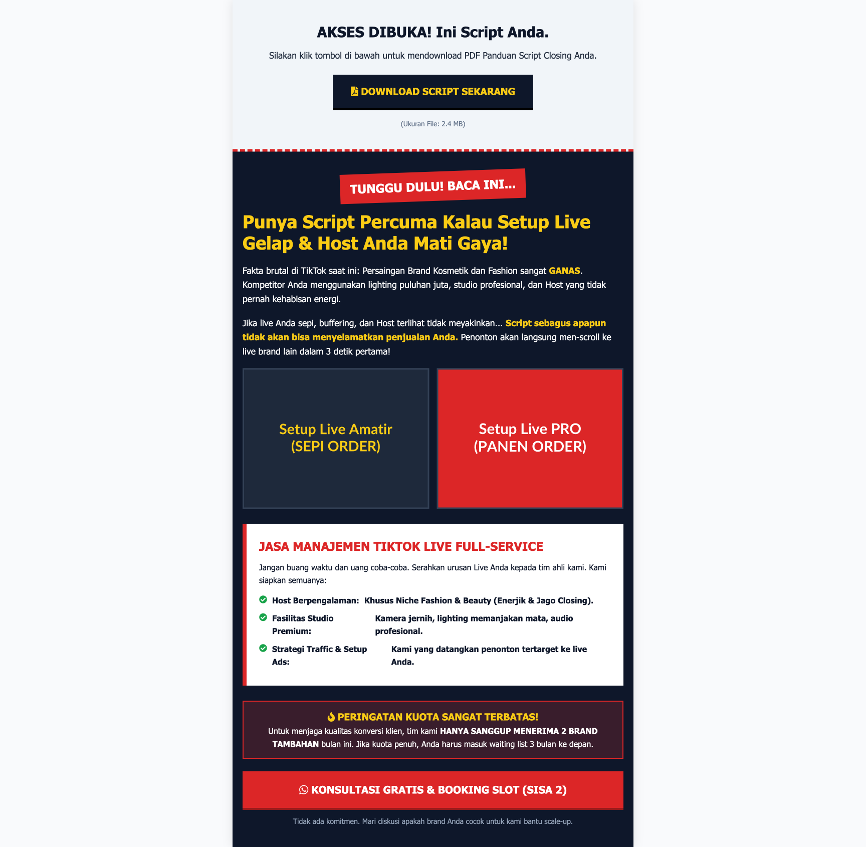 Jasa Manajemen TikTok Live