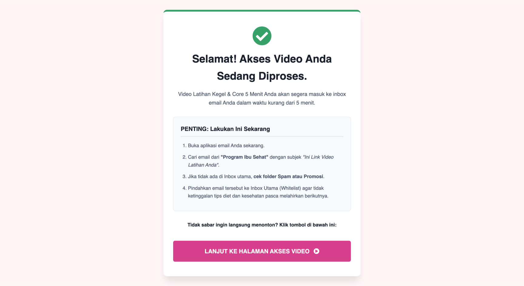 Program Langsing Pasca Melahirkan