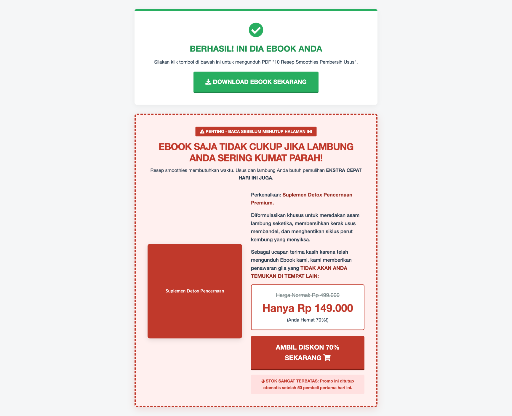 Suplemen Detox Pencernaan