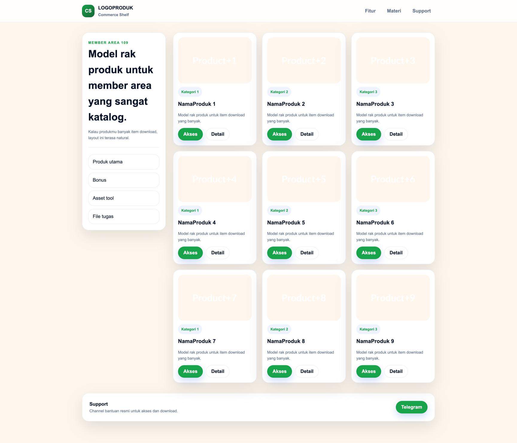 Member Area 109 Commerce Shelf