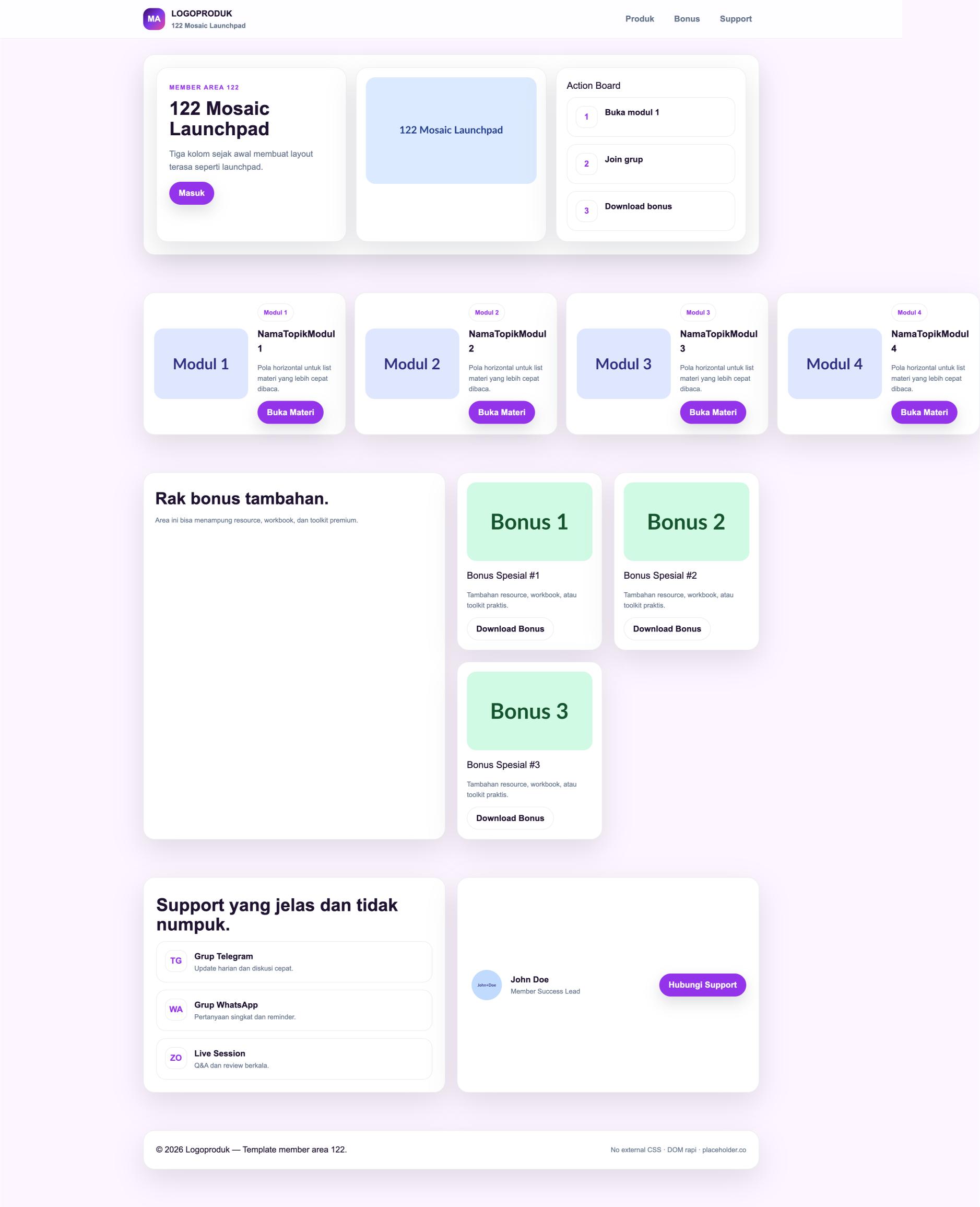 Member Area 122 Mosaic Launchpad