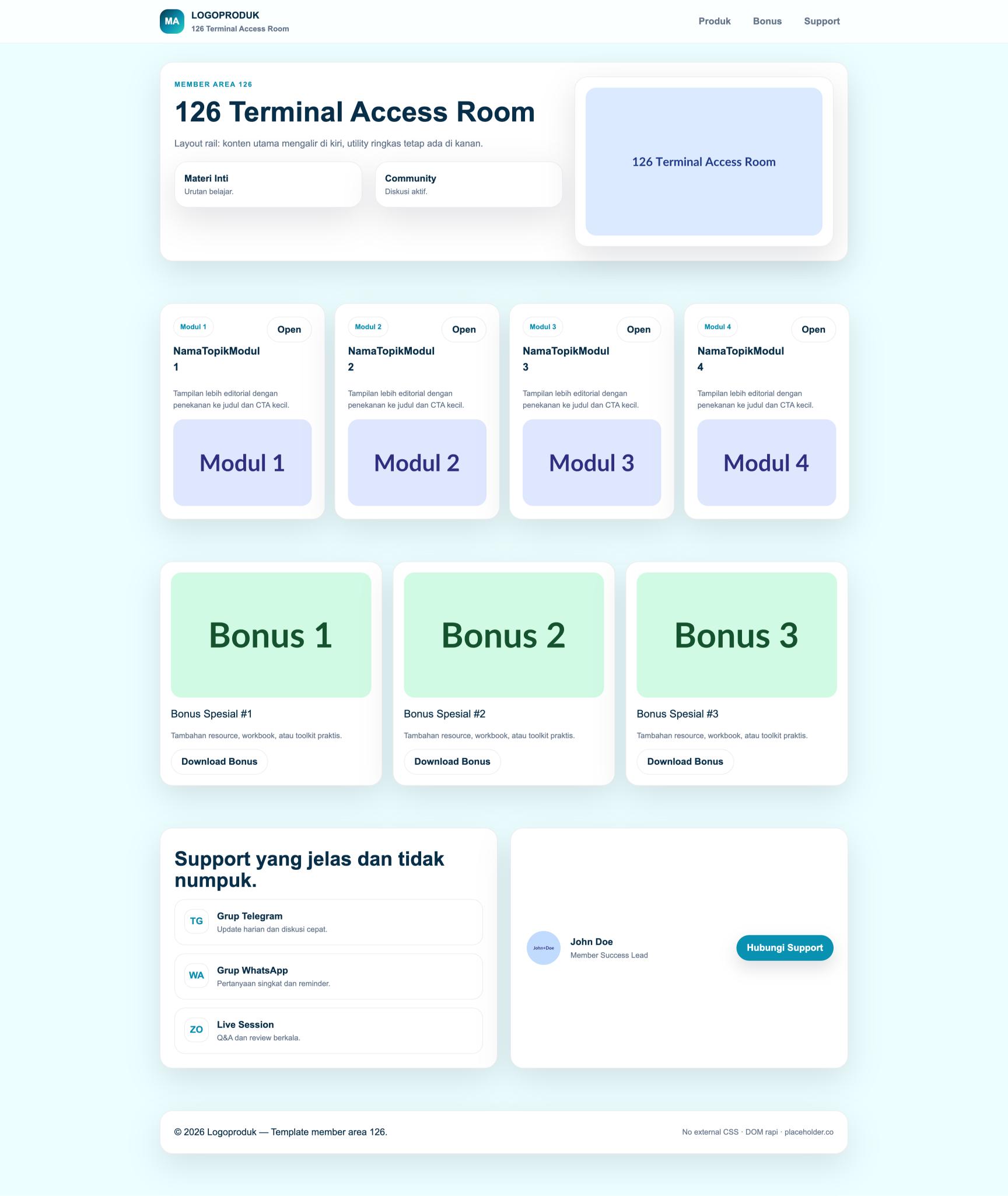 Member Area 126 Terminal Access Room