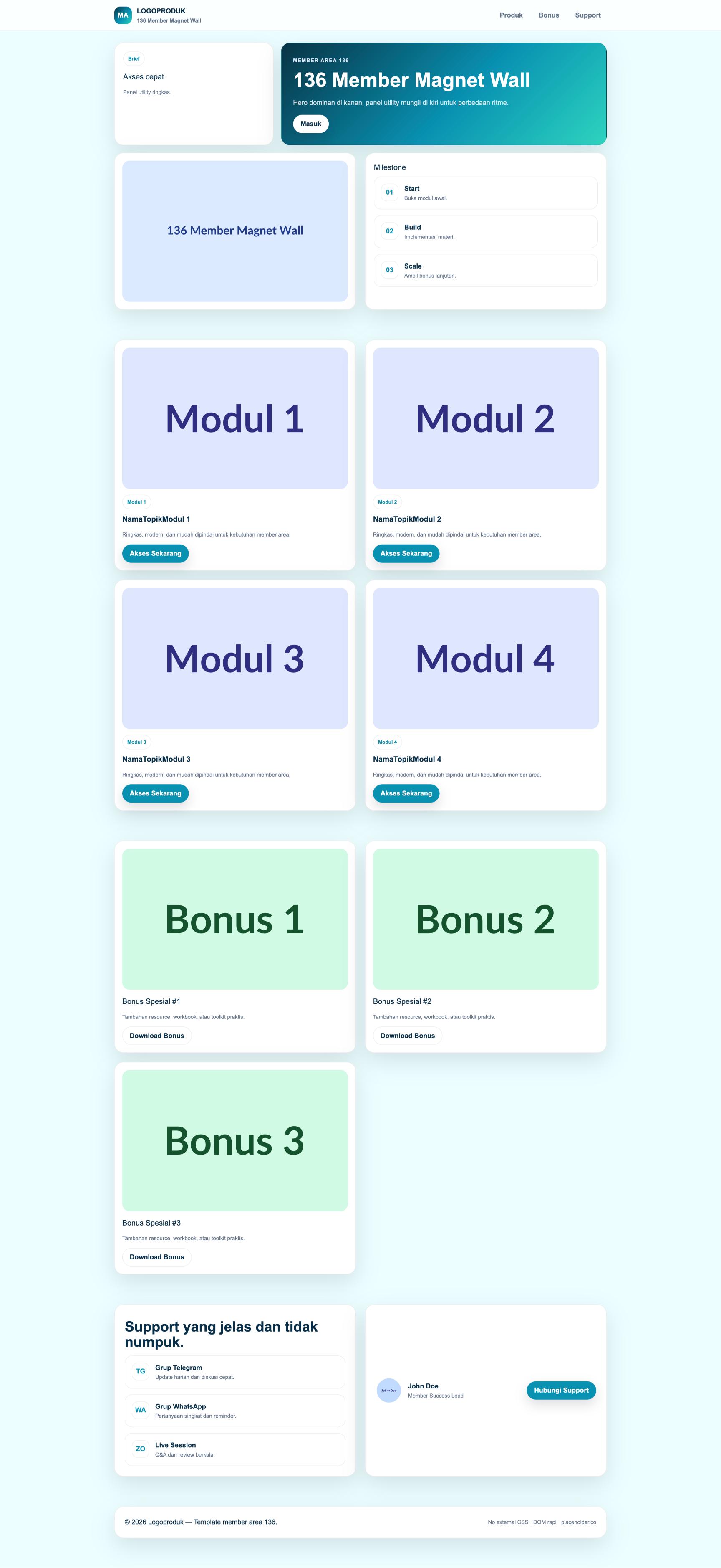 Member Area 136 Member Magnet Wall