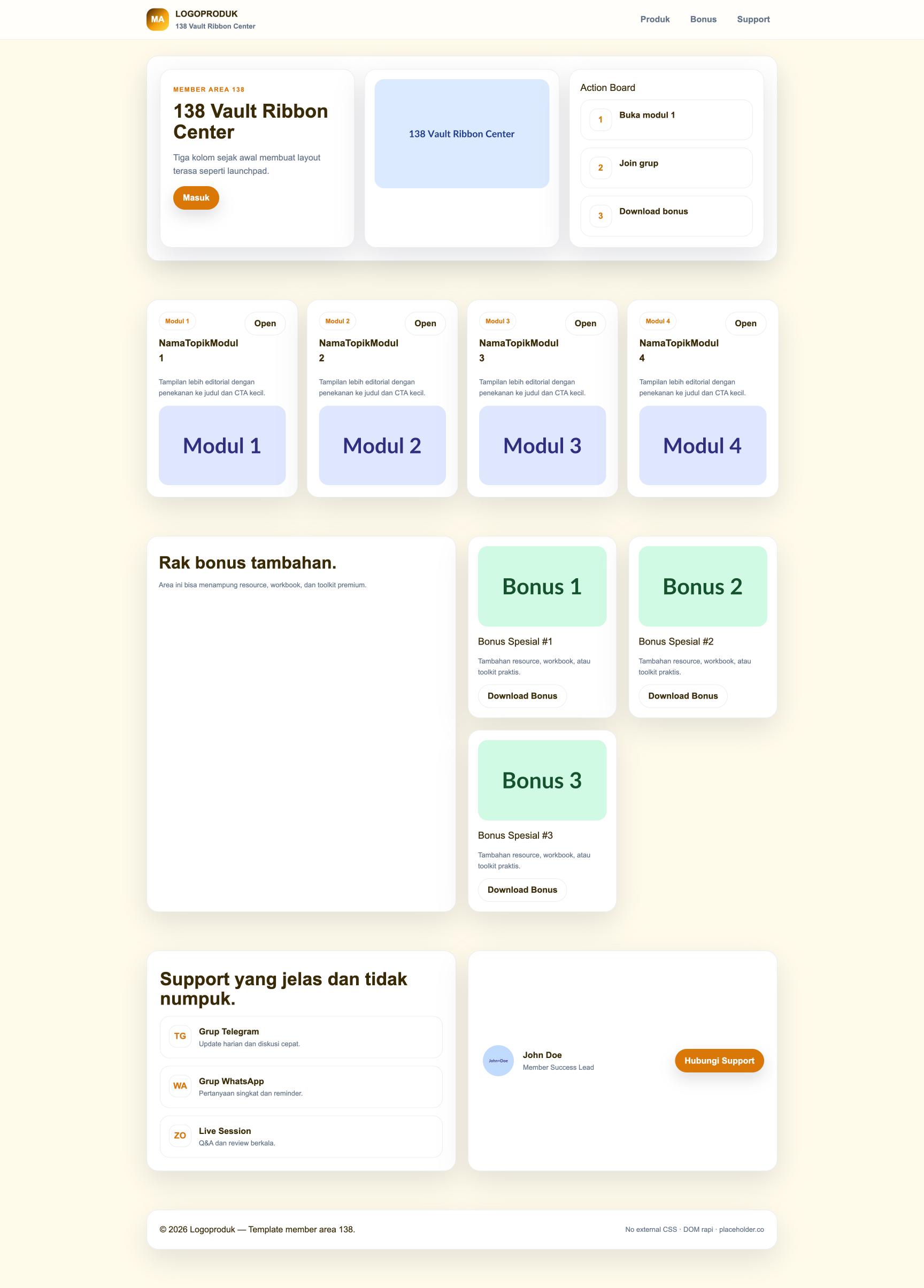 Member Area 138 Vault Ribbon Center