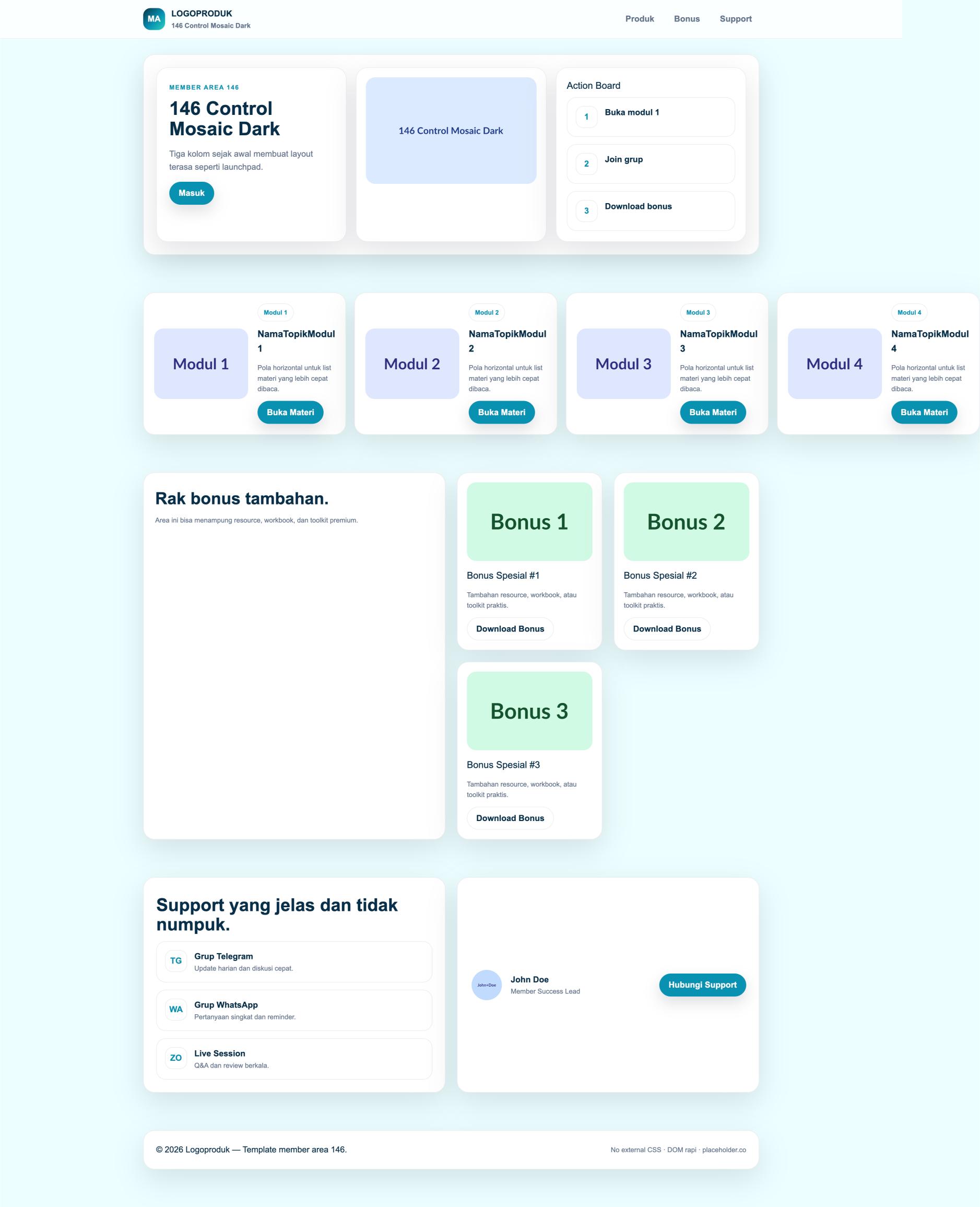 Member Area 146 Control Mosaic Dark