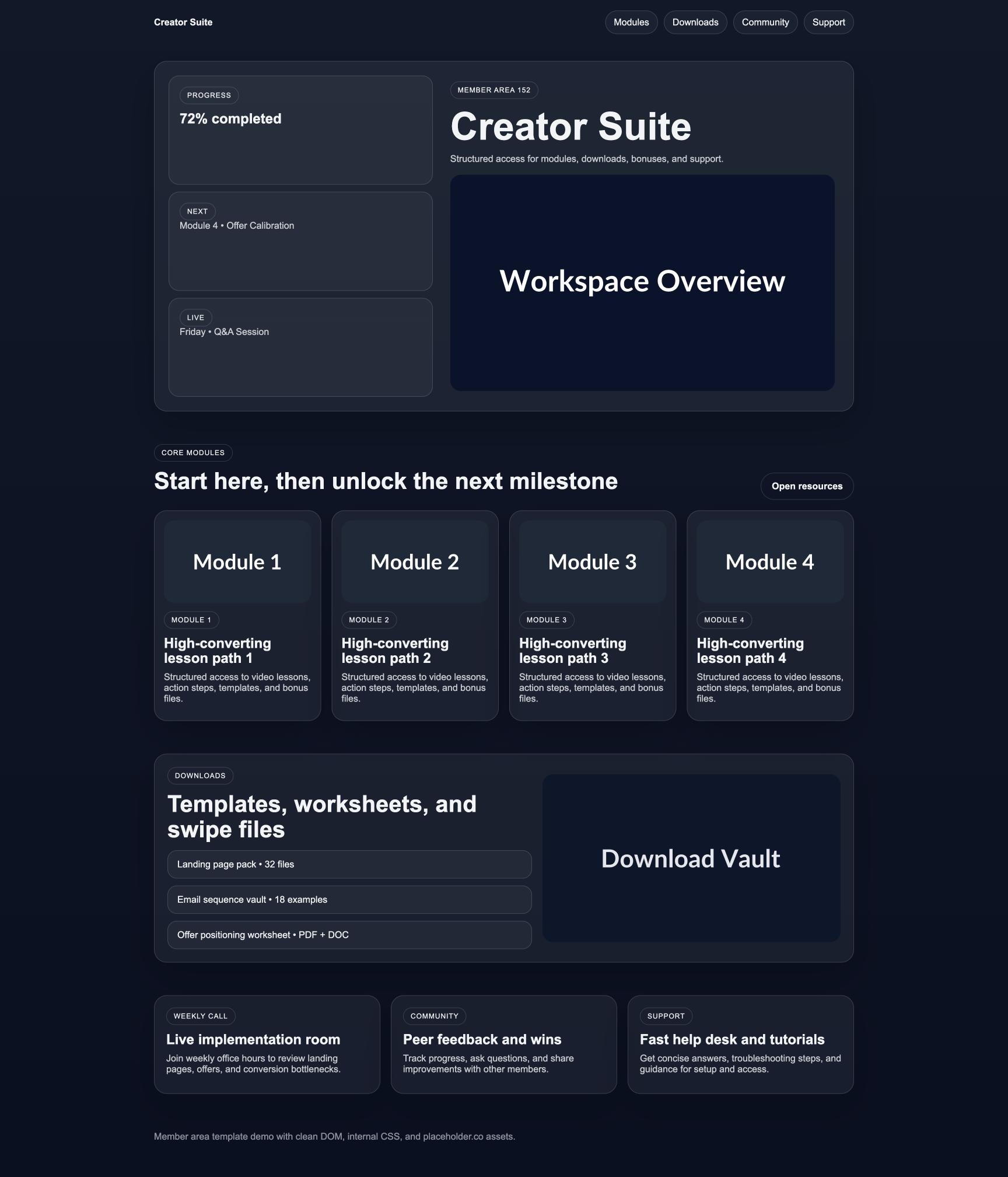 Member Area 152 Creator Suite