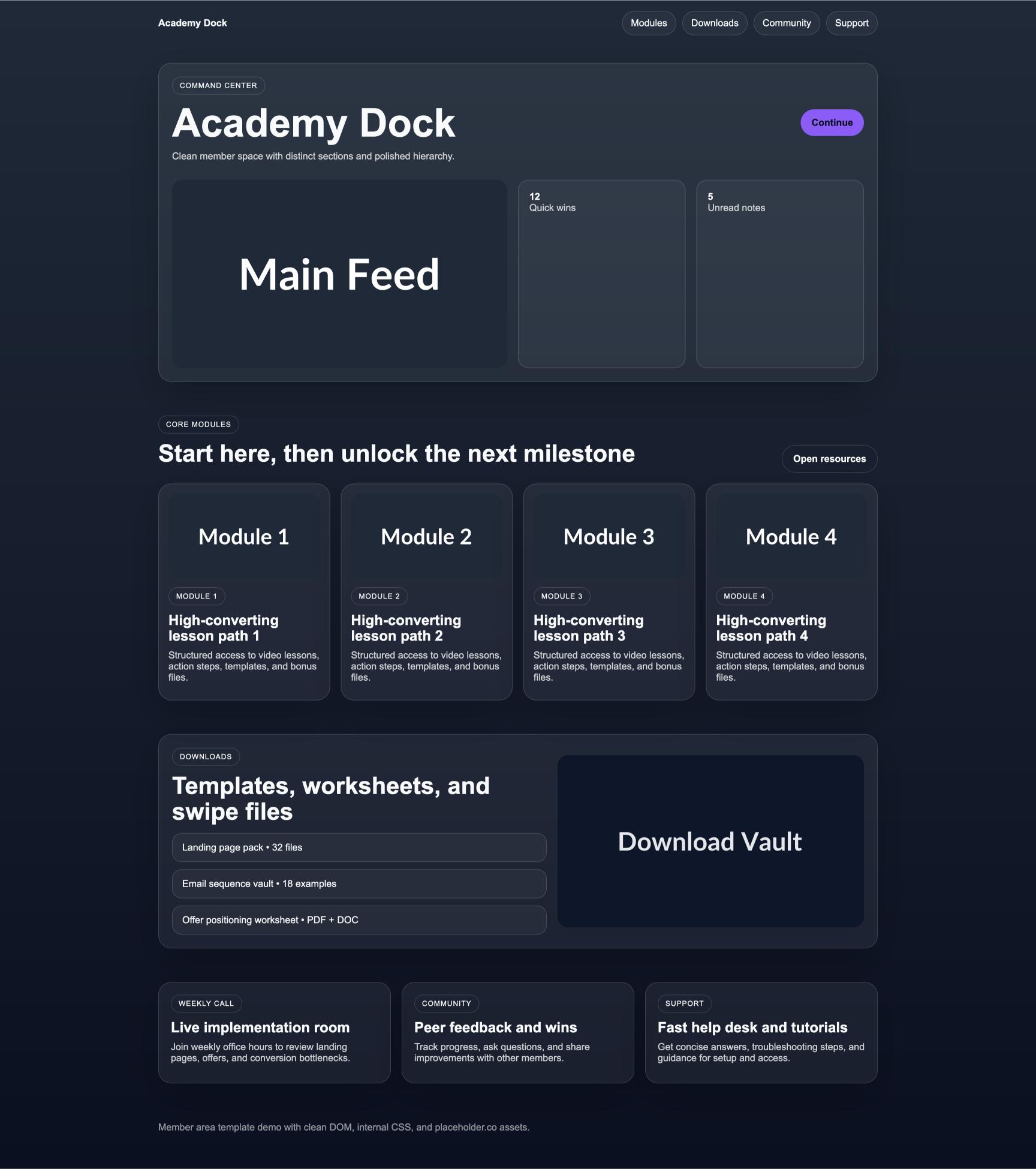 Member Area 153 Academy Dock