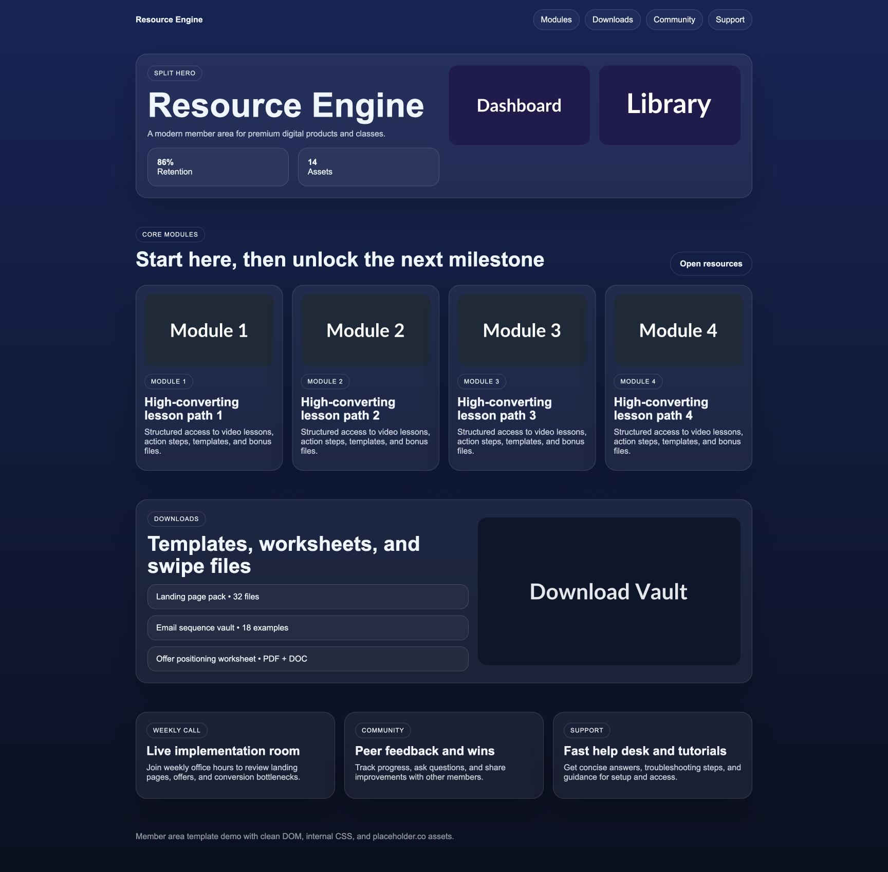Member Area 156 Resource Engine