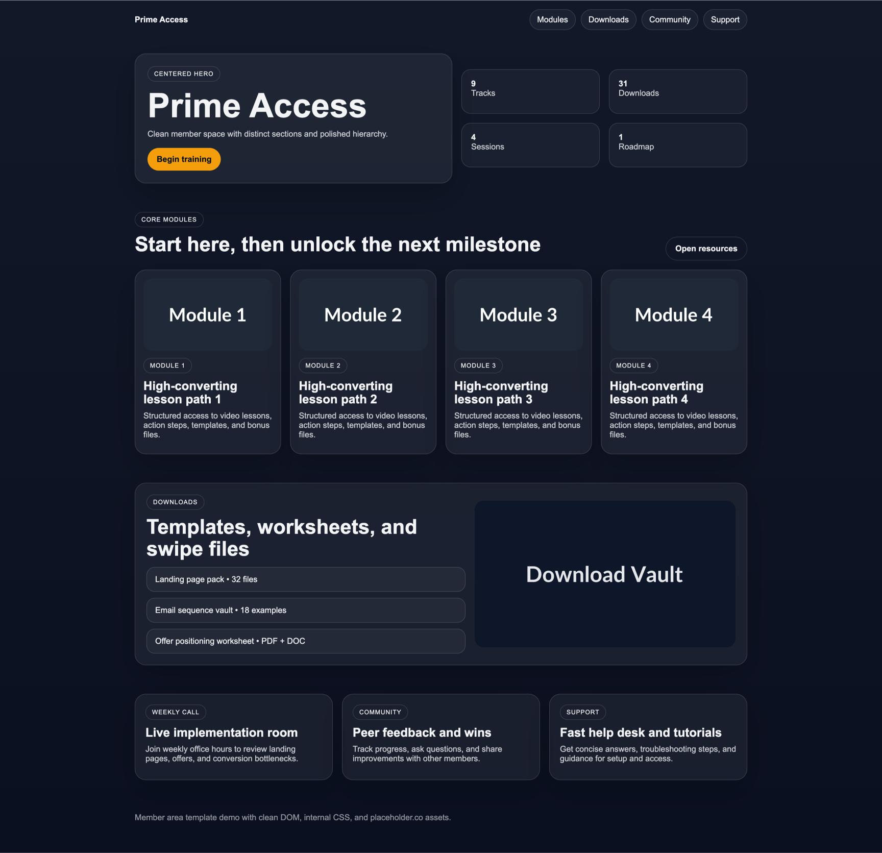 Member Area 158 Prime Access