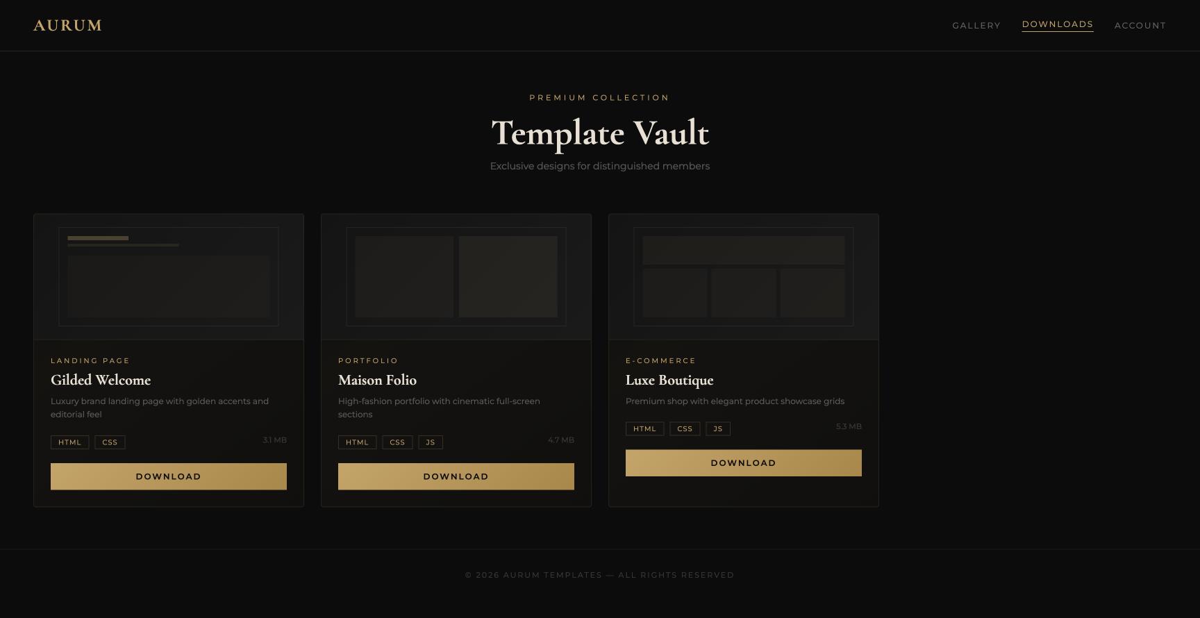 Member Area 16 Luxury Gold Black