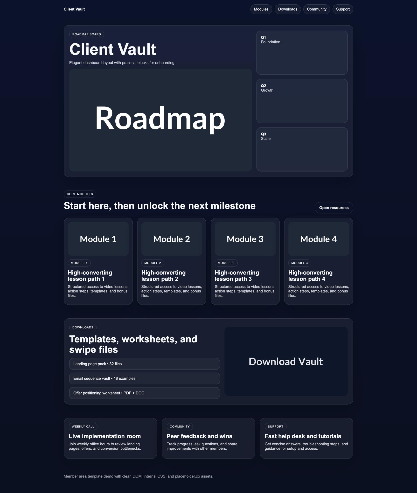Member Area 160 Client Vault