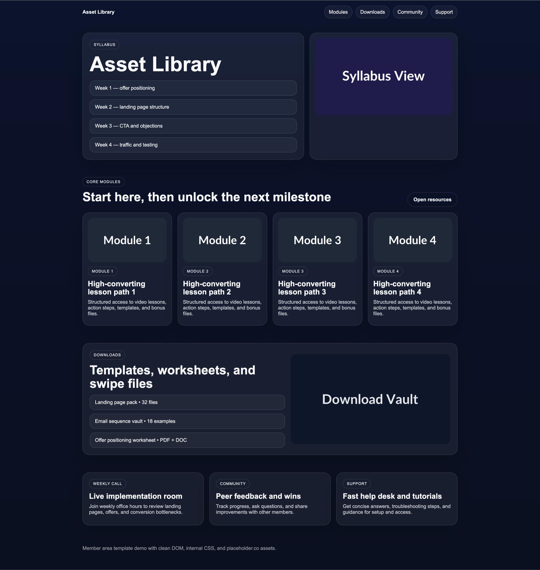 Member Area 166 Asset Library