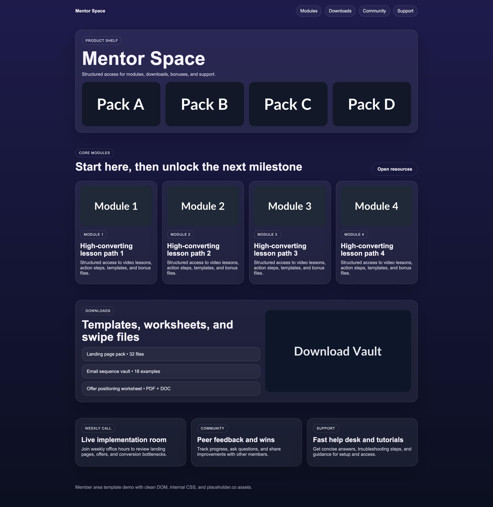 Member Area 167 Mentor Space