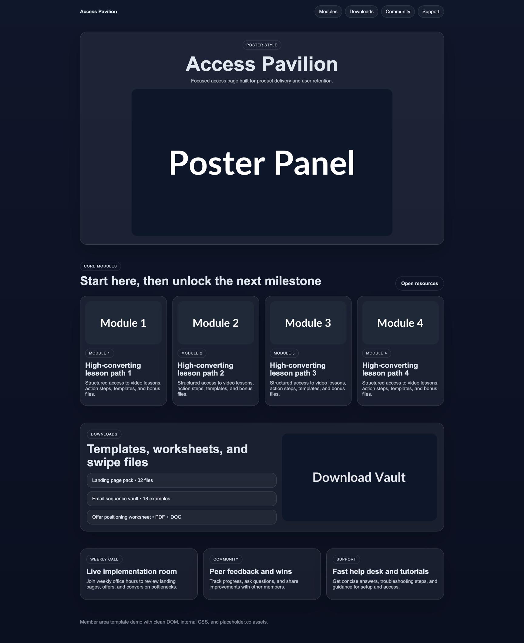 Member Area 169 Access Pavilion