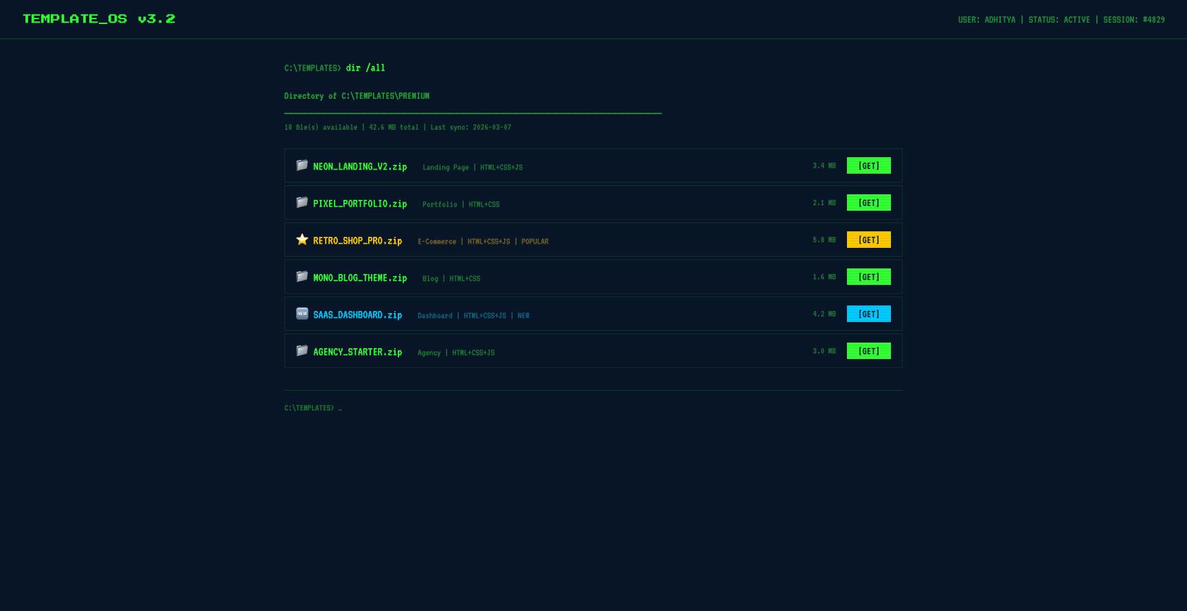 Member Area 17 Retro Terminal