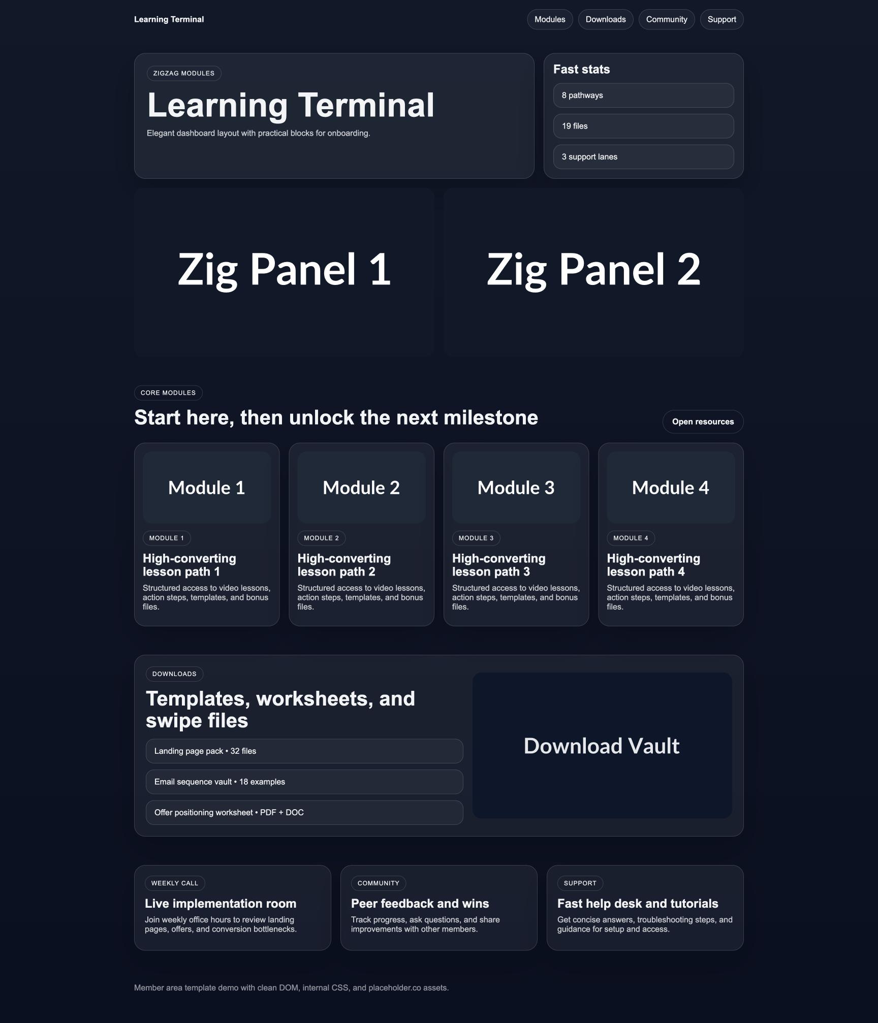 Member Area 170 Learning Terminal