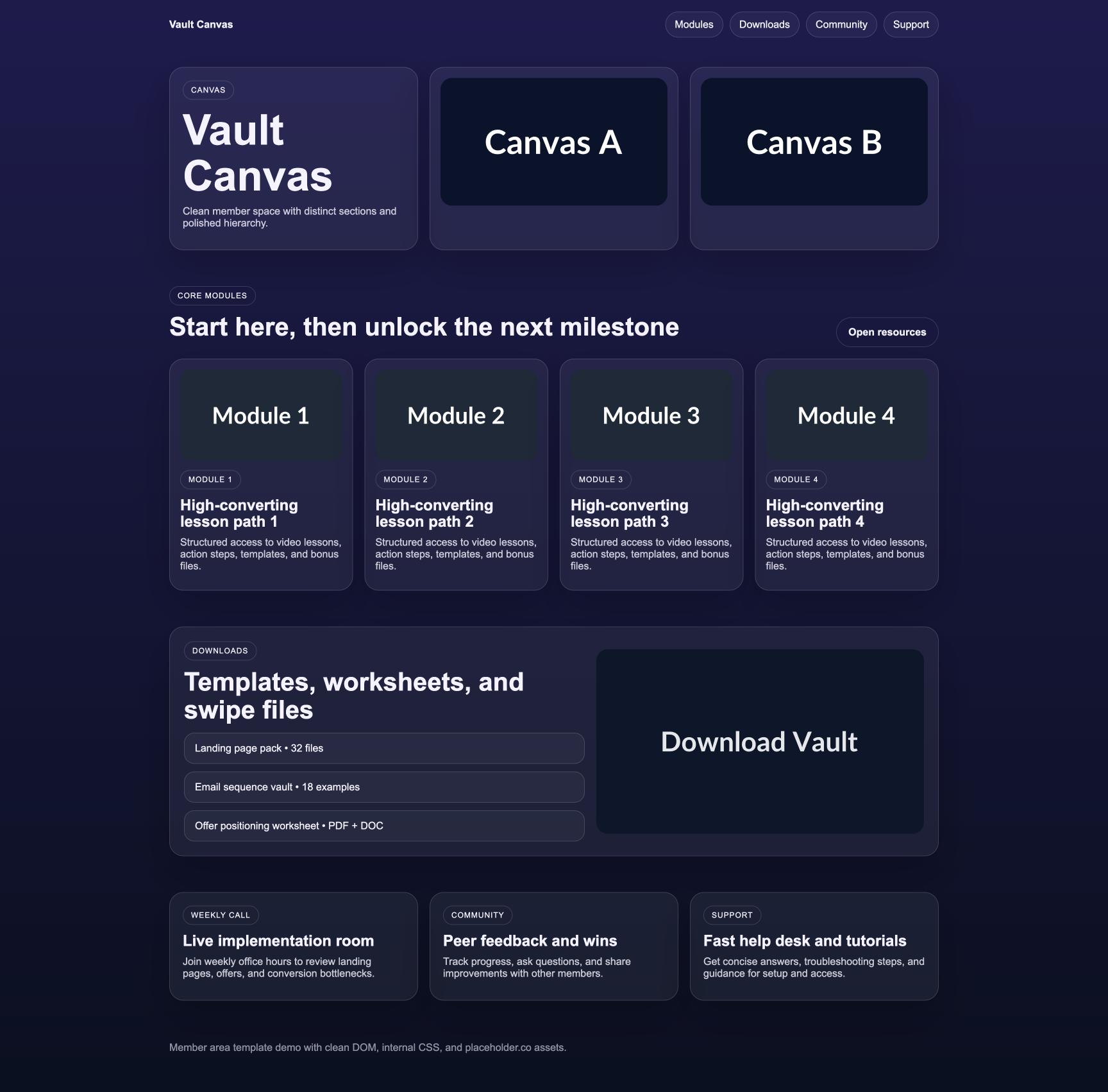 Member Area 173 Vault Canvas