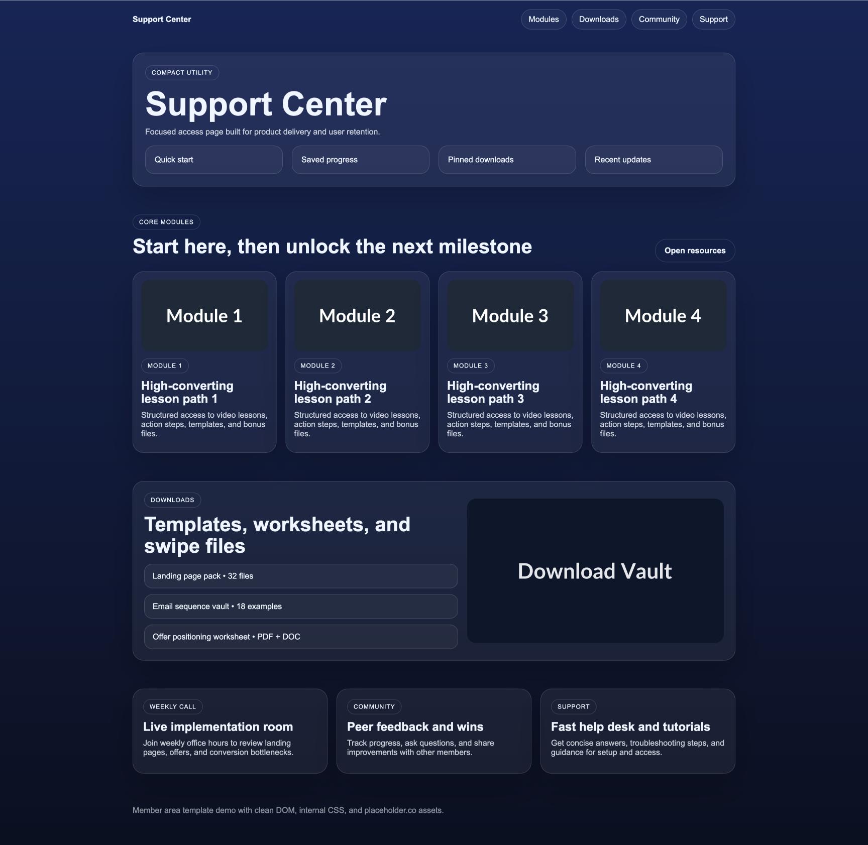 Member Area 174 Support Center