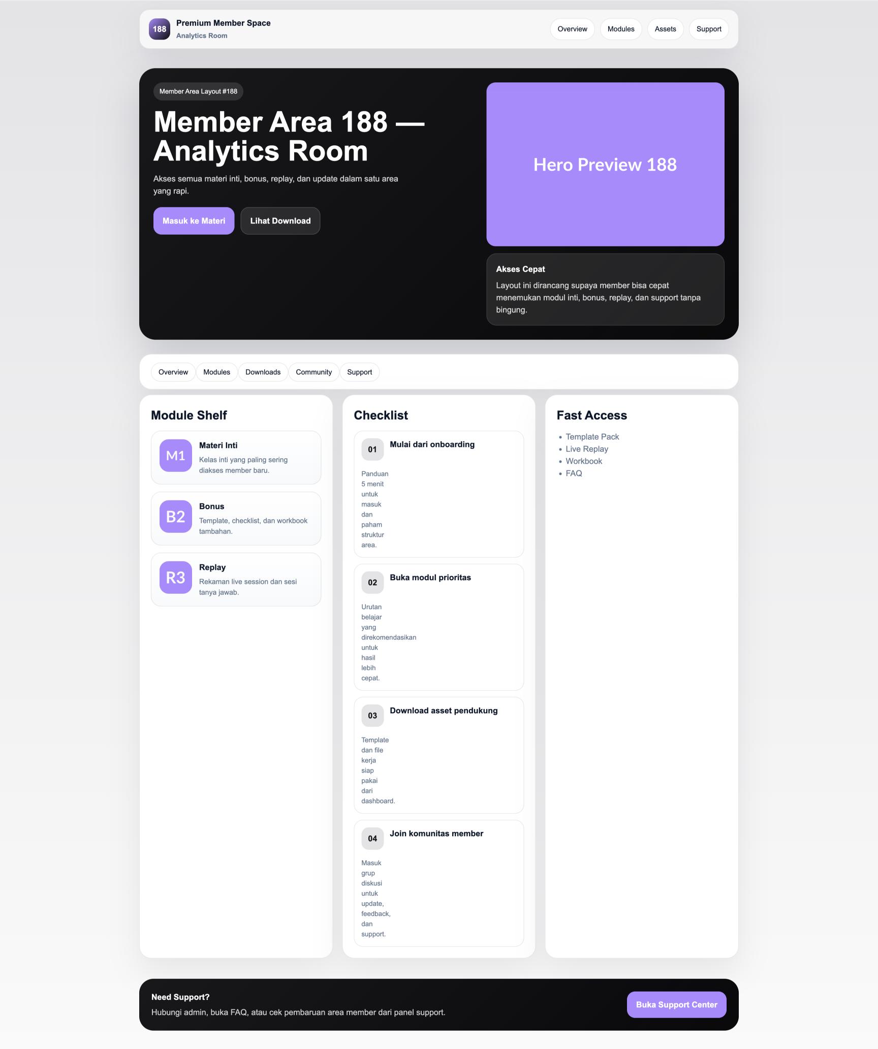 Member Area 188 Analytics Room