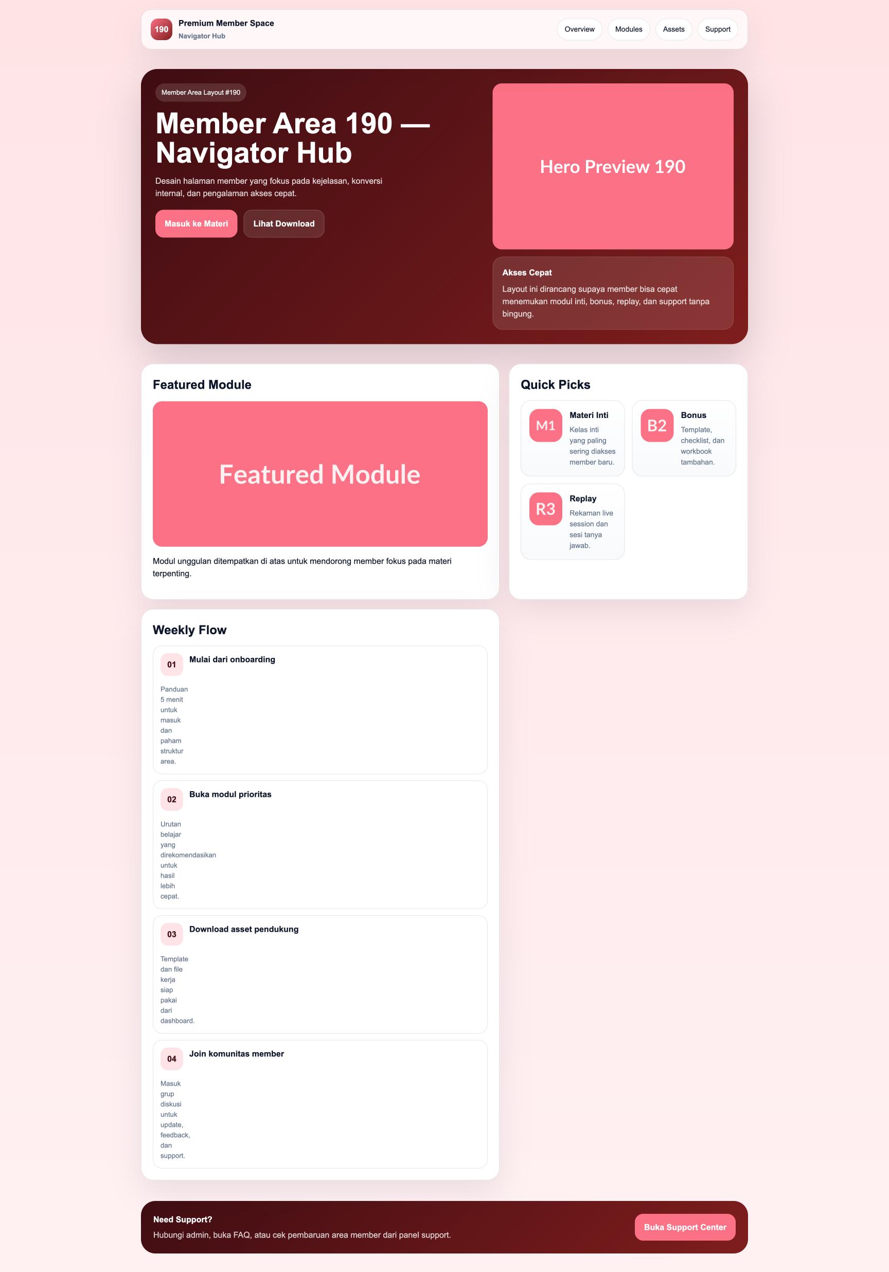 Member Area 190 Navigator Hub