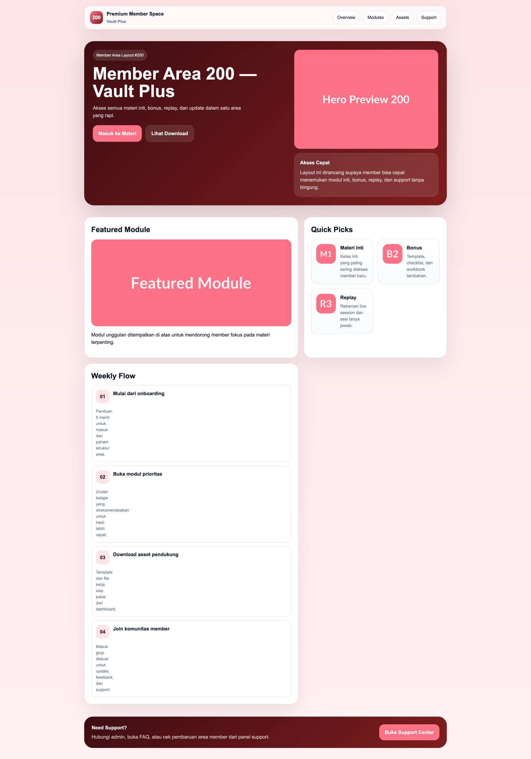 Member Area 200 Vault Plus