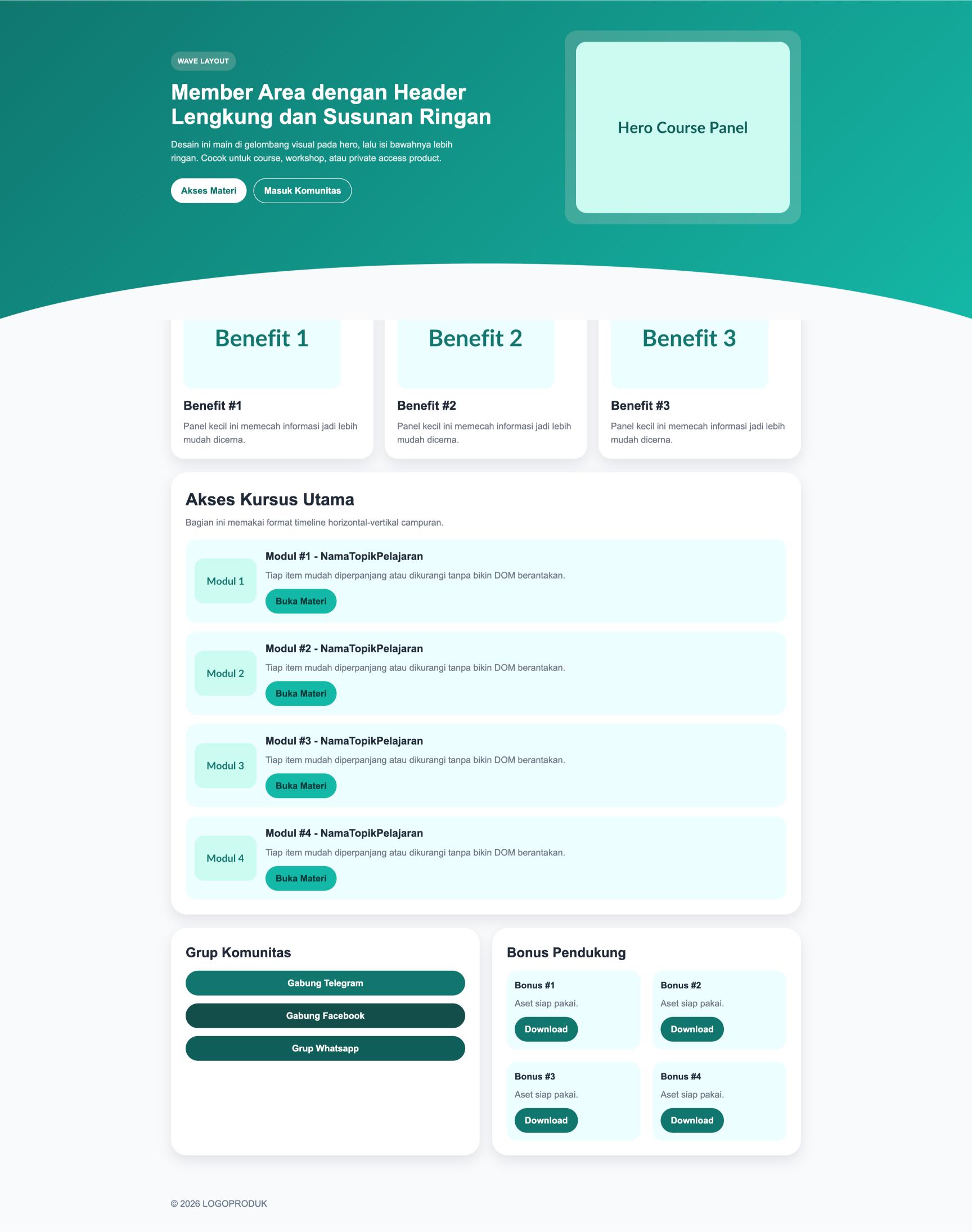Member Area 24 Wave Course Layout