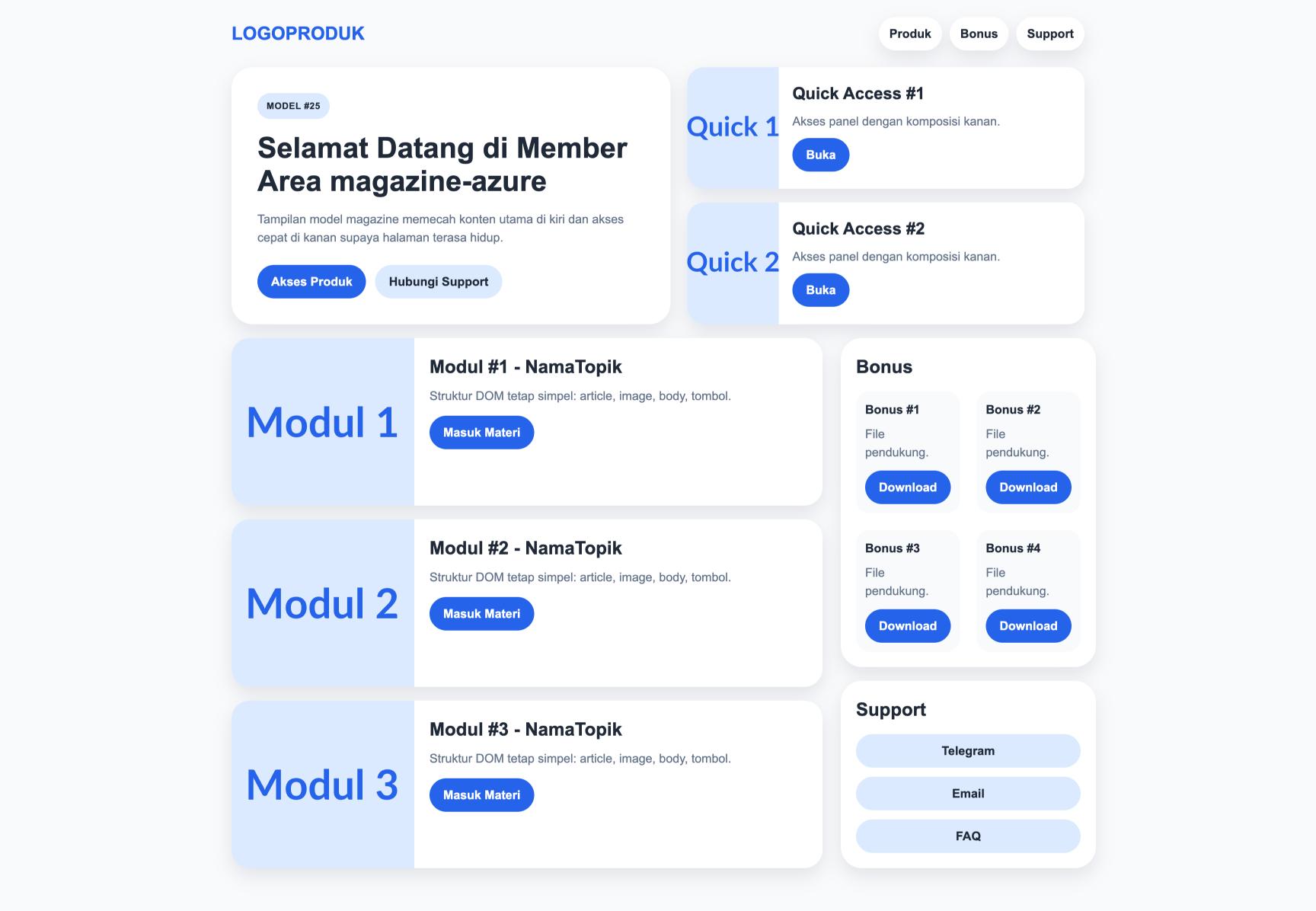 Member Area 25 Magazine Azure