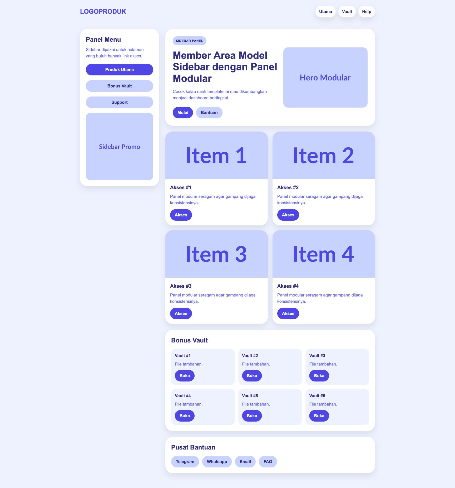 Member Area 29 Sidebar Indigo
