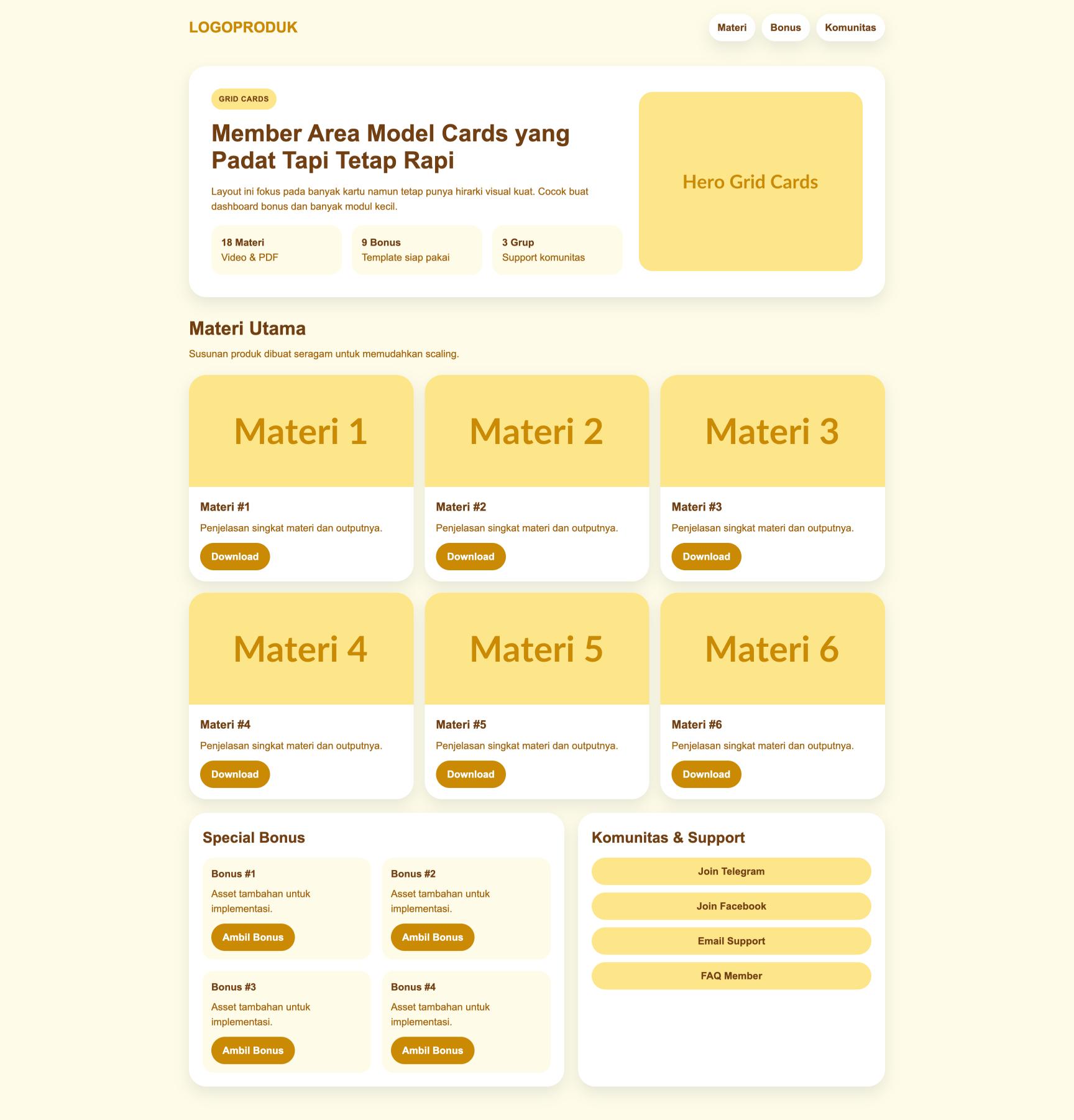 Member Area 31 Cards Gold