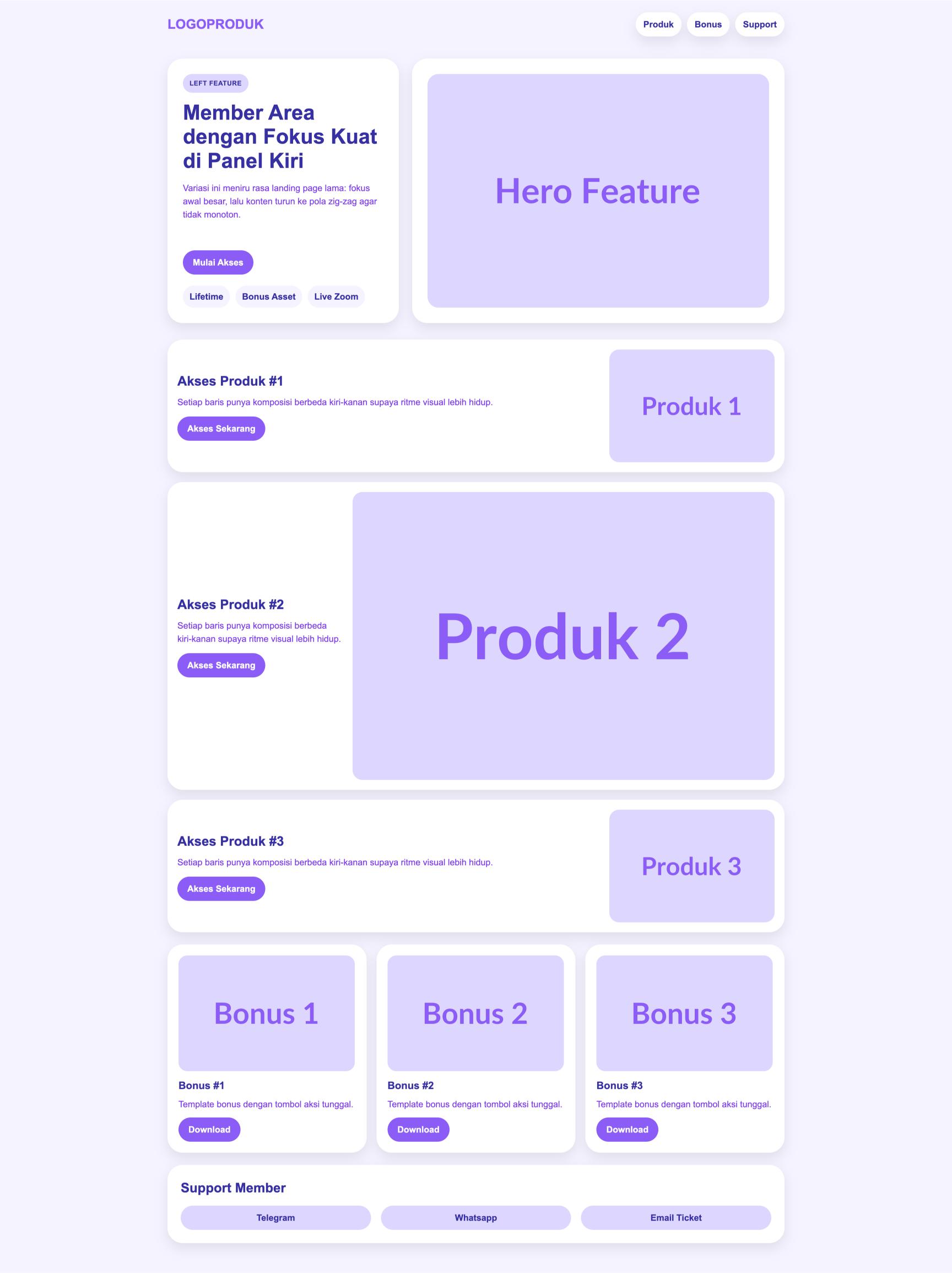 Member Area 32 Left Violet