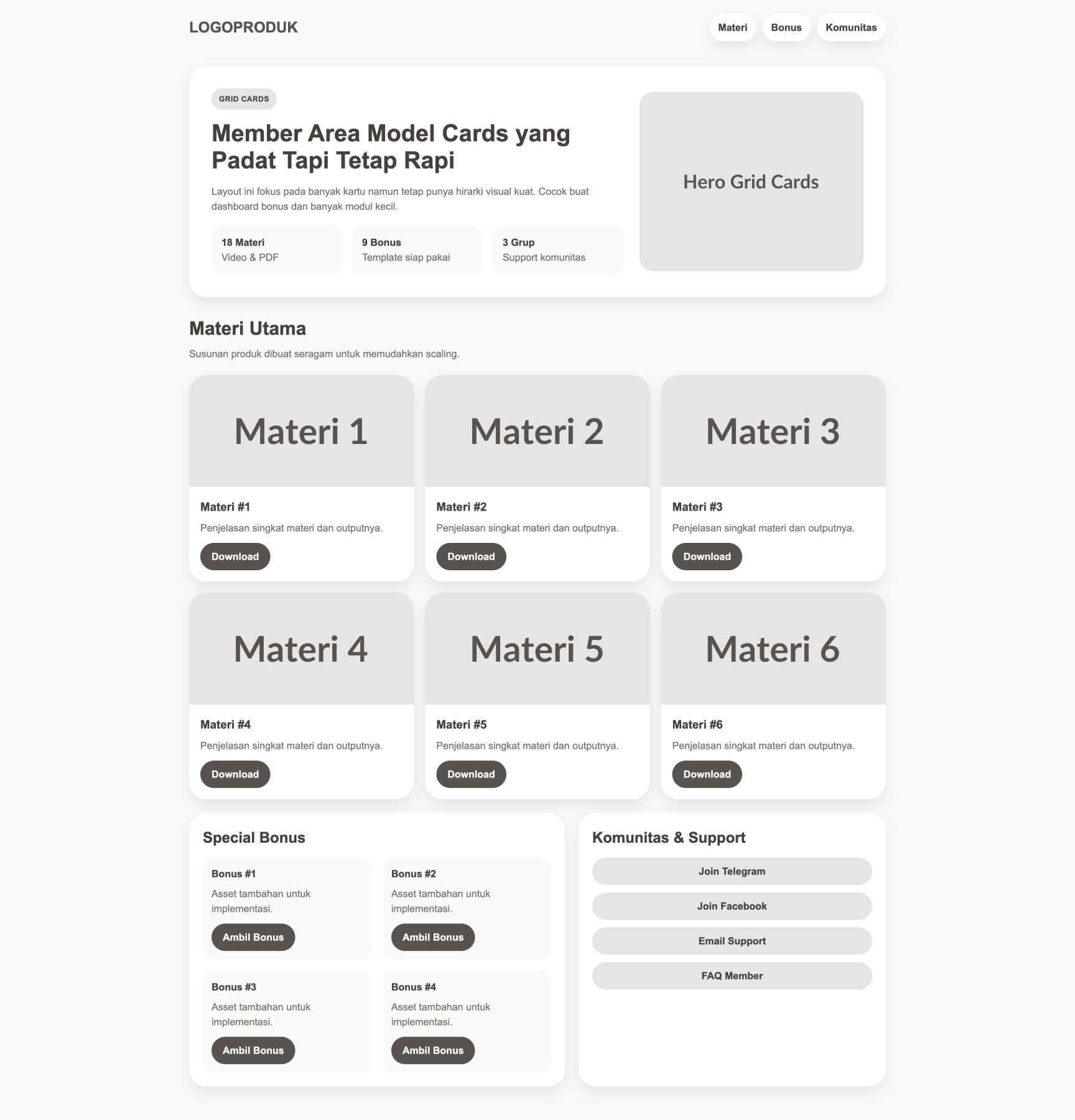 Member Area 36 Cards Stone