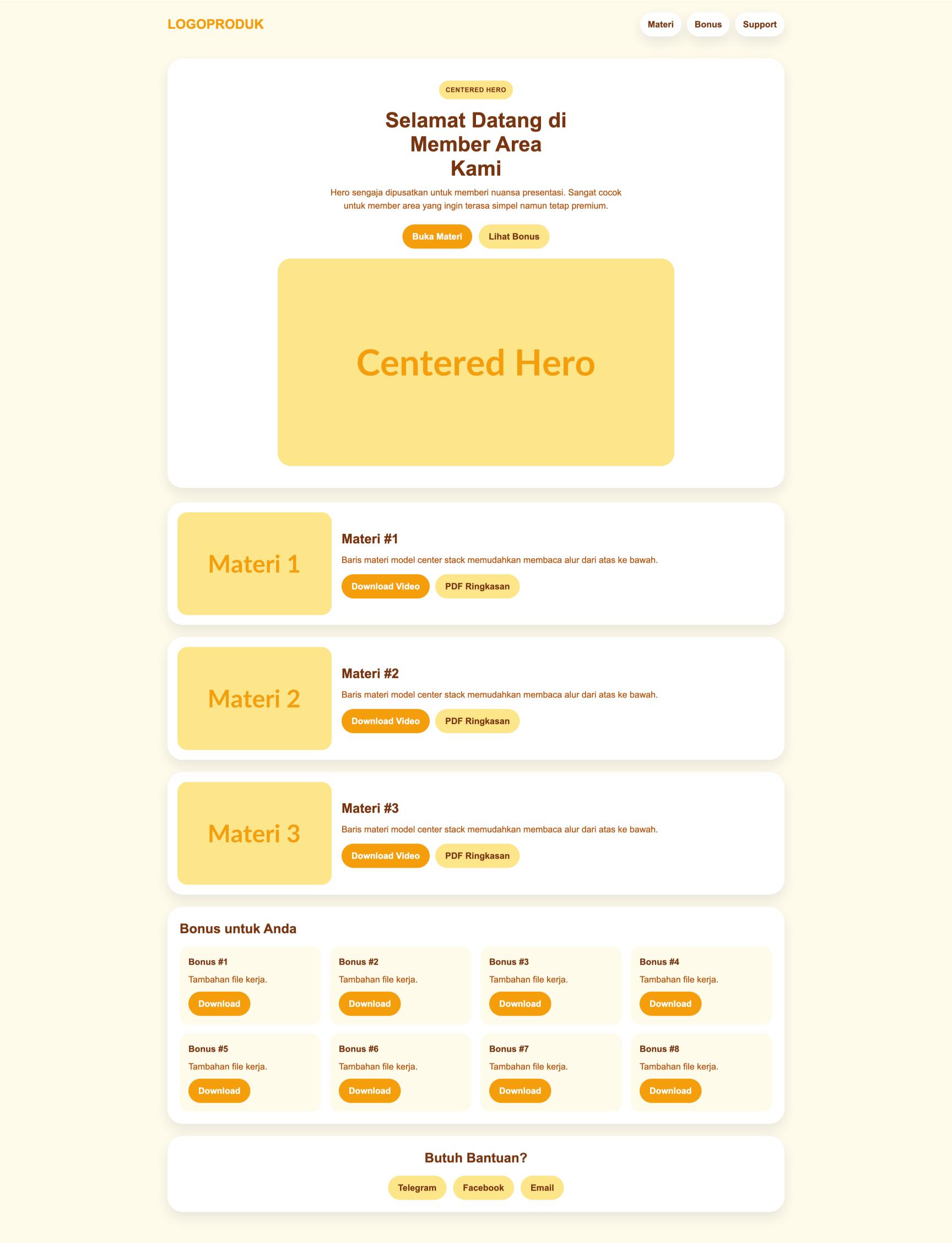 Member Area 38 Center Amber