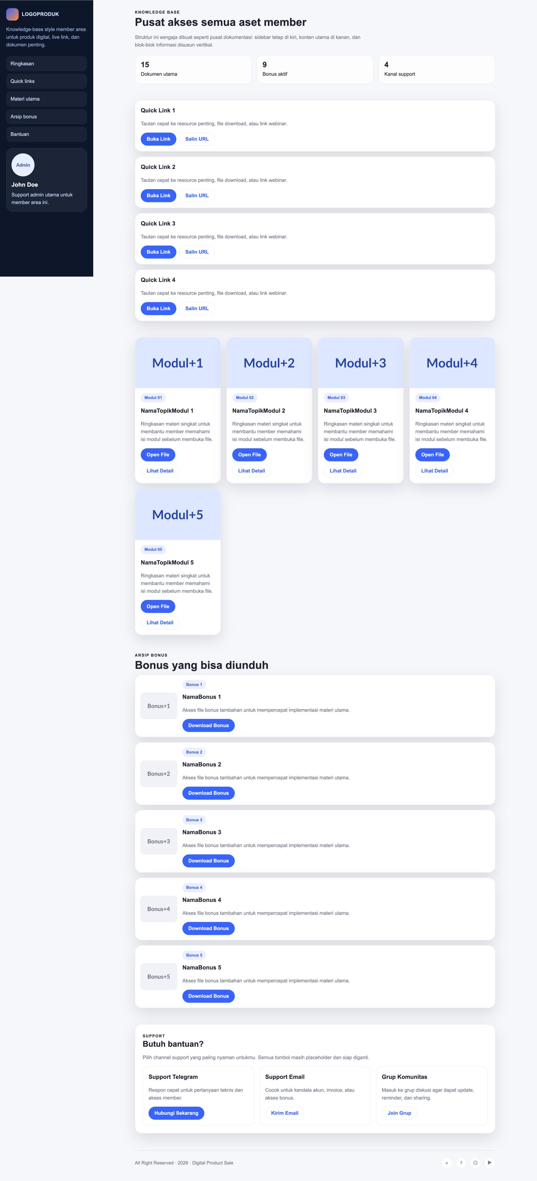Member Area 43 Sidebar Knowledge Base