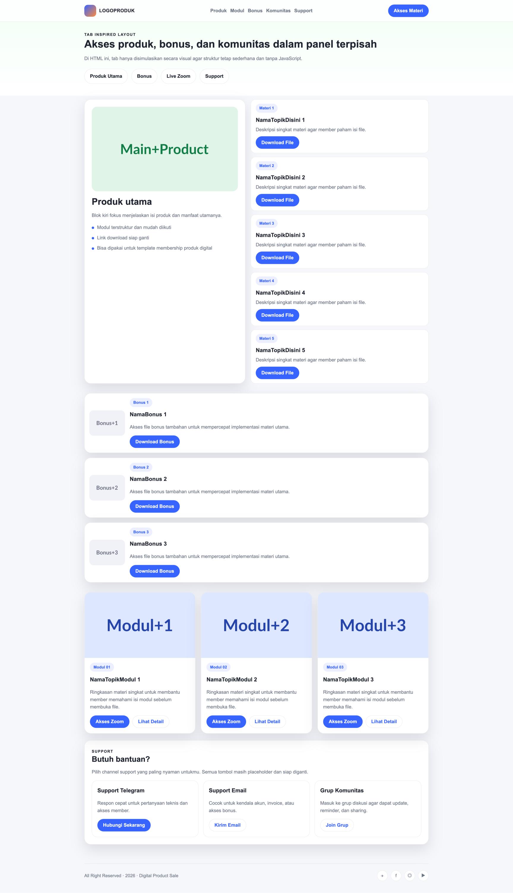 Member Area 45 Tabbed Panels Clean