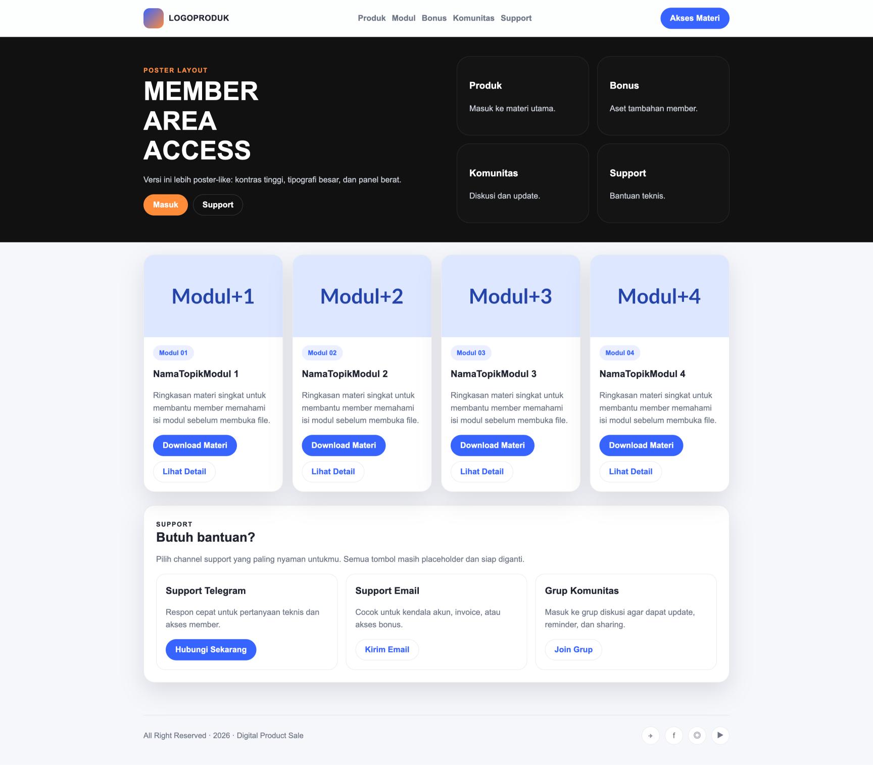 Member Area 59 Bold Poster Dark