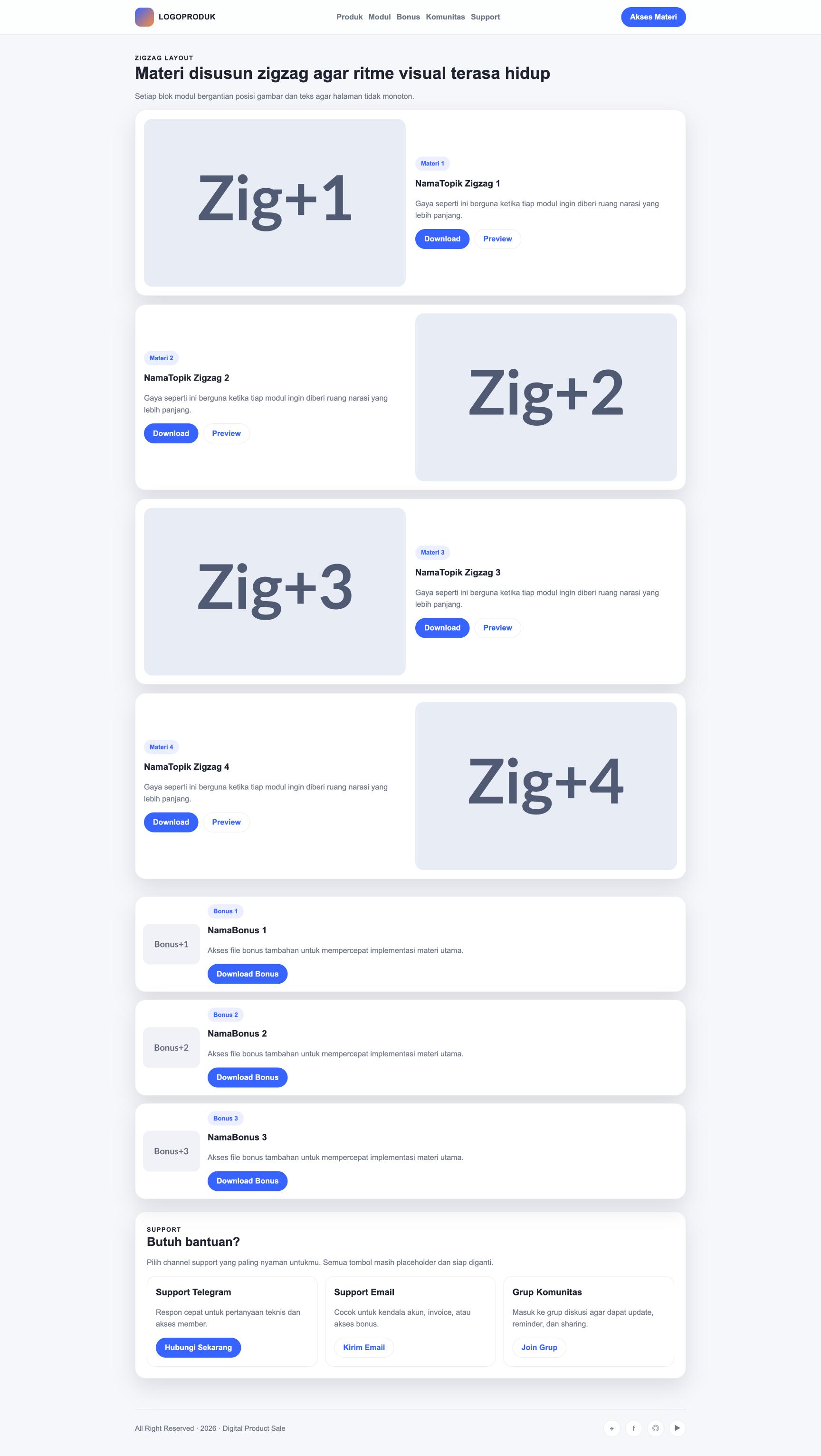 Member Area 60 Zigzag Modules