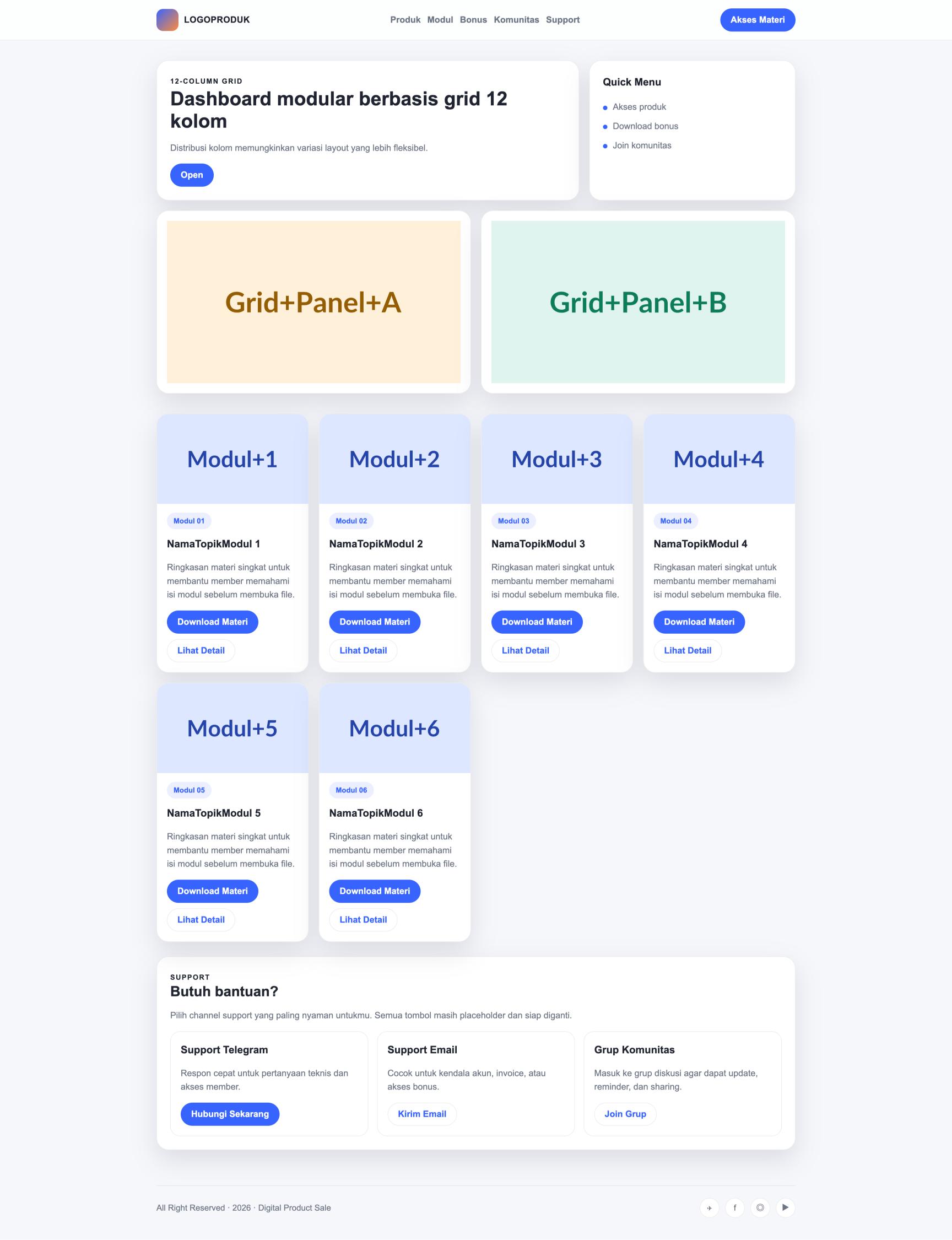 Member Area 62 Twelve Column Grid
