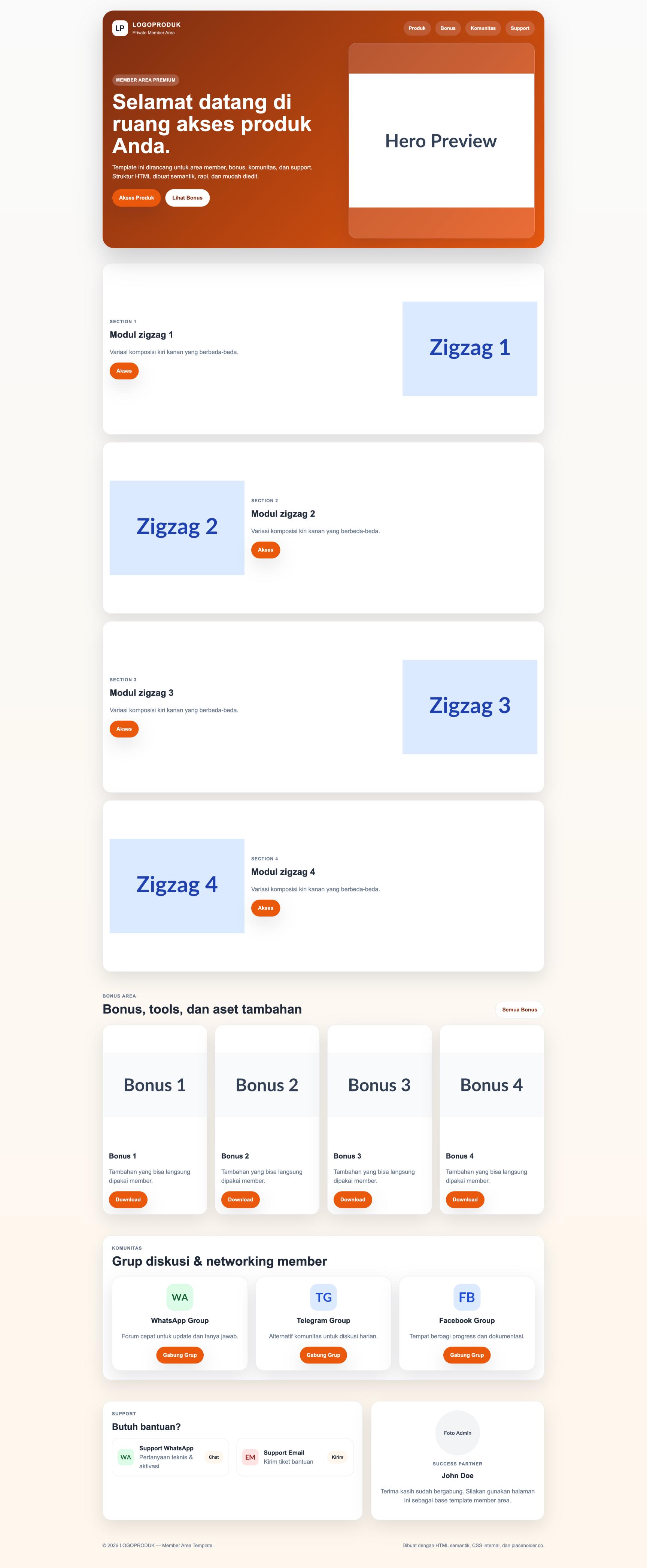 Member Area 71 Zigzag Access Flow