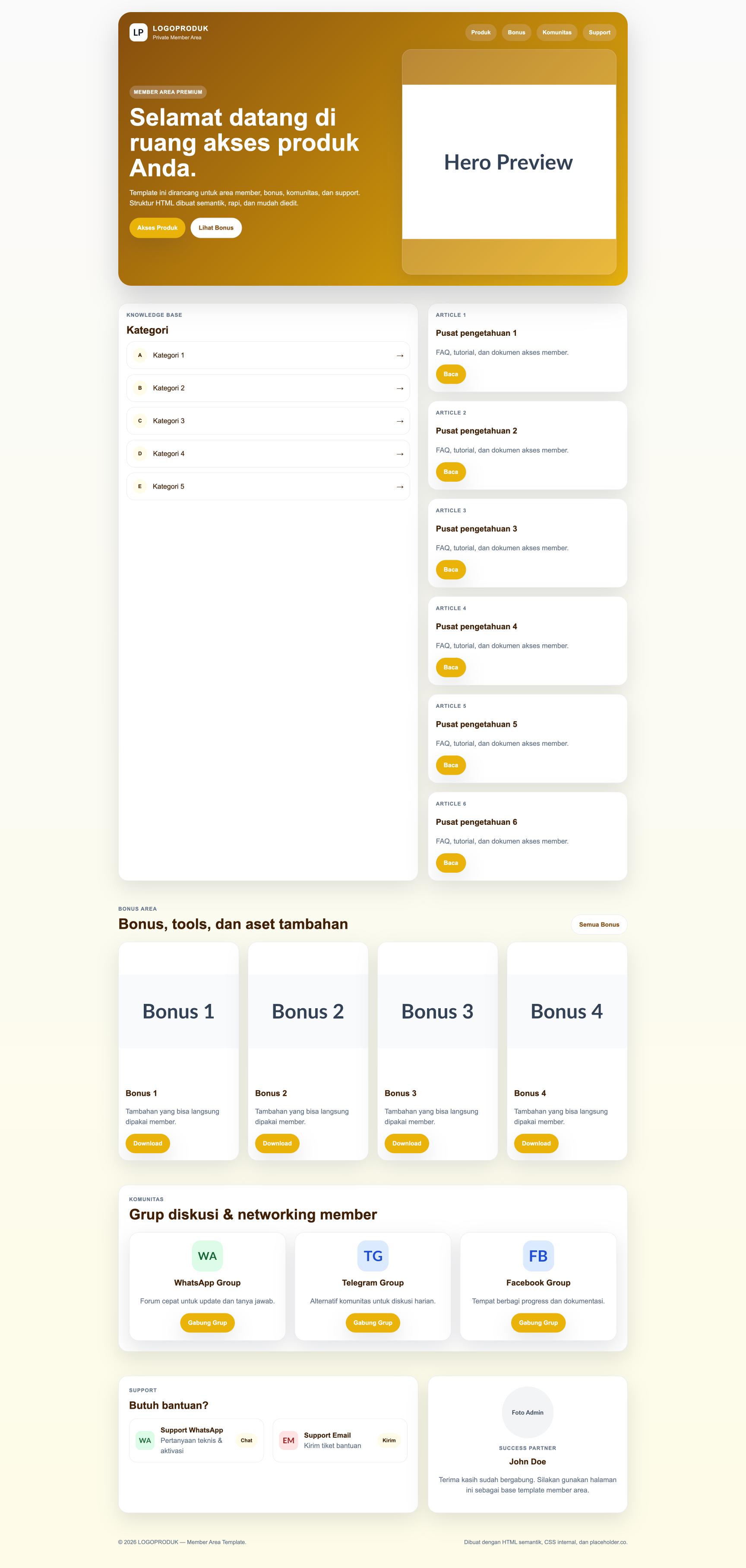 Member Area 76 Knowledge Base Hub
