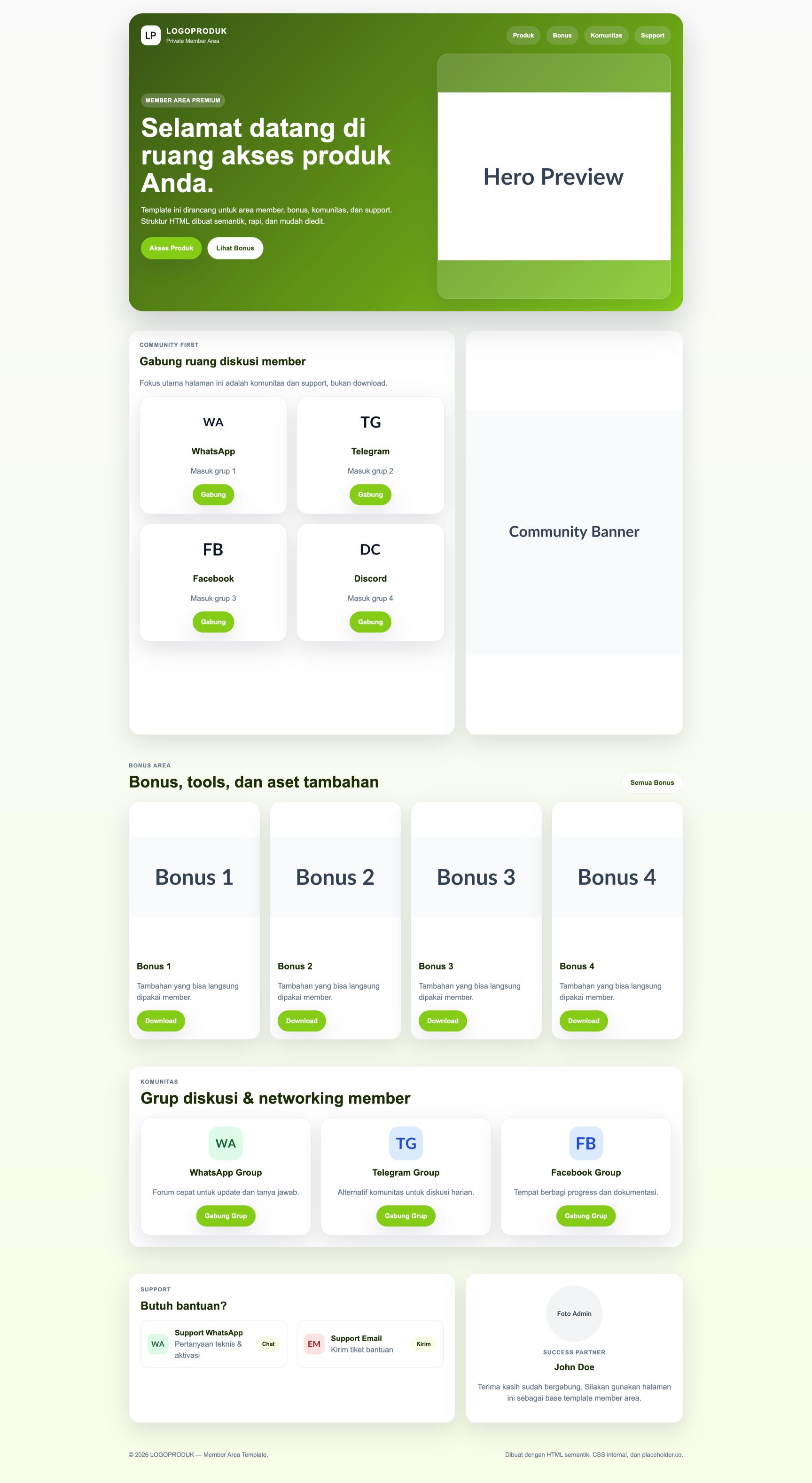 Member Area 78 Community First Space