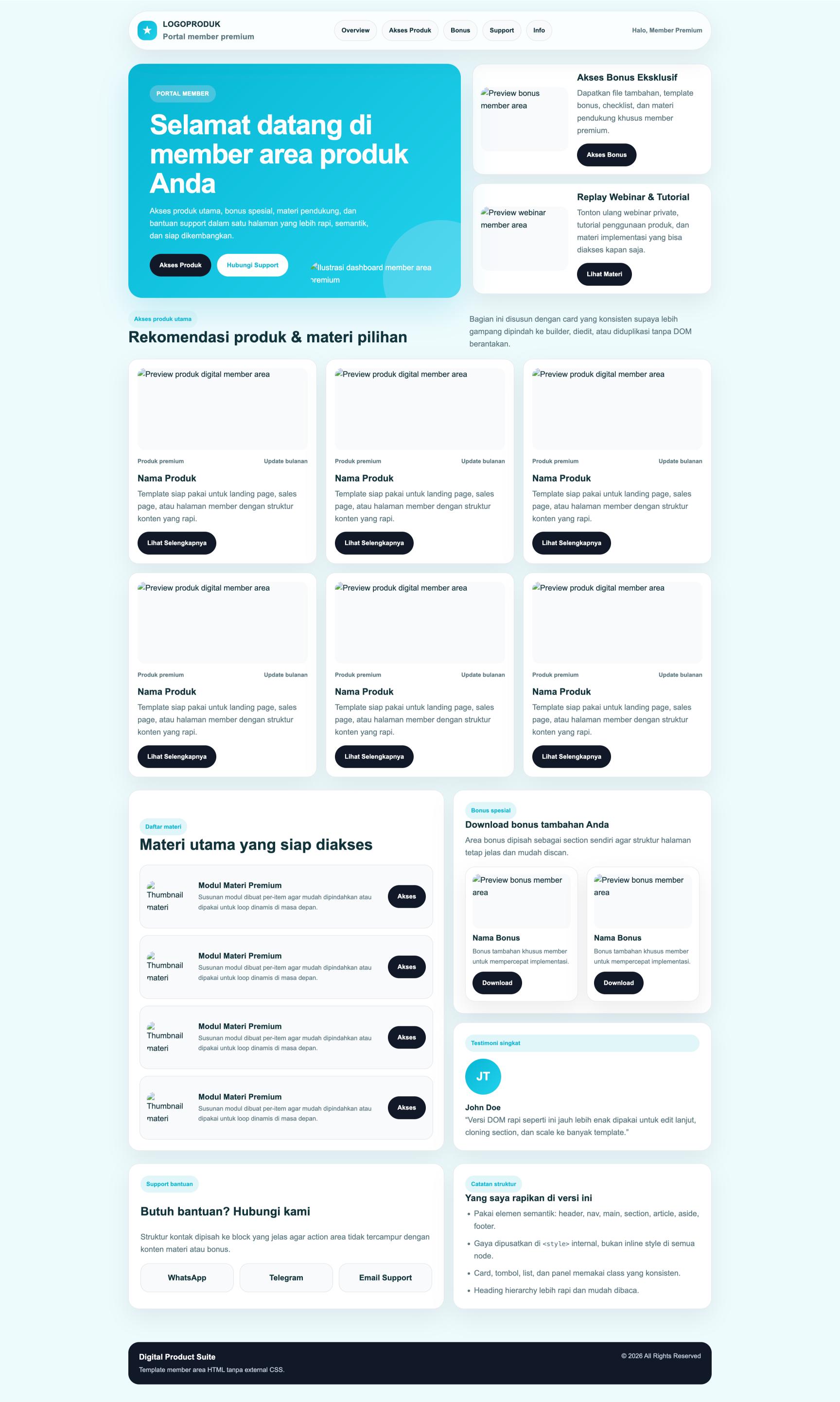 Member Area 08 Turquoise Minimal Clean Clean