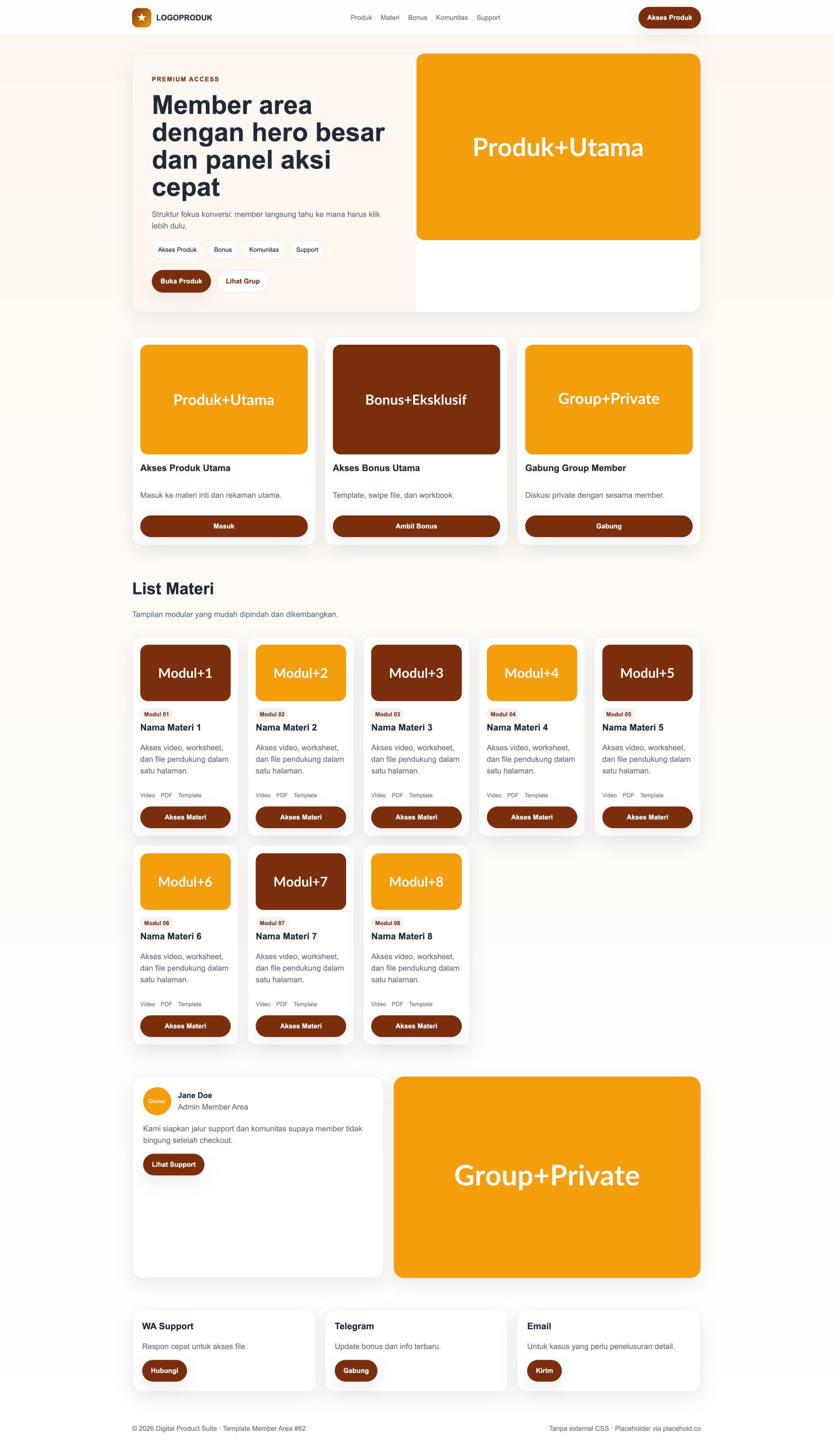 Member Area 82 Saffron Support Hub