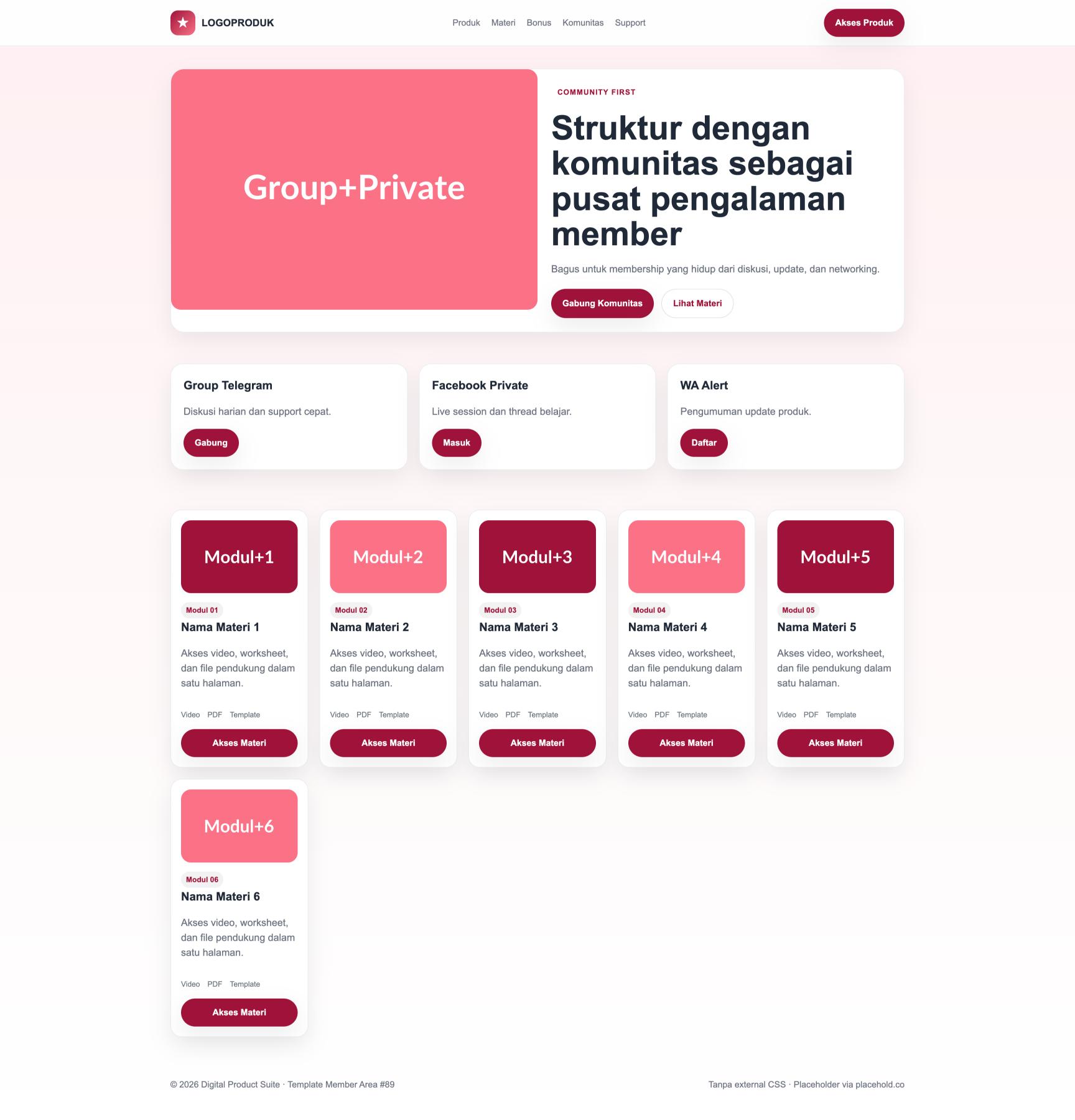 Member Area 89 Rose Live Session Room