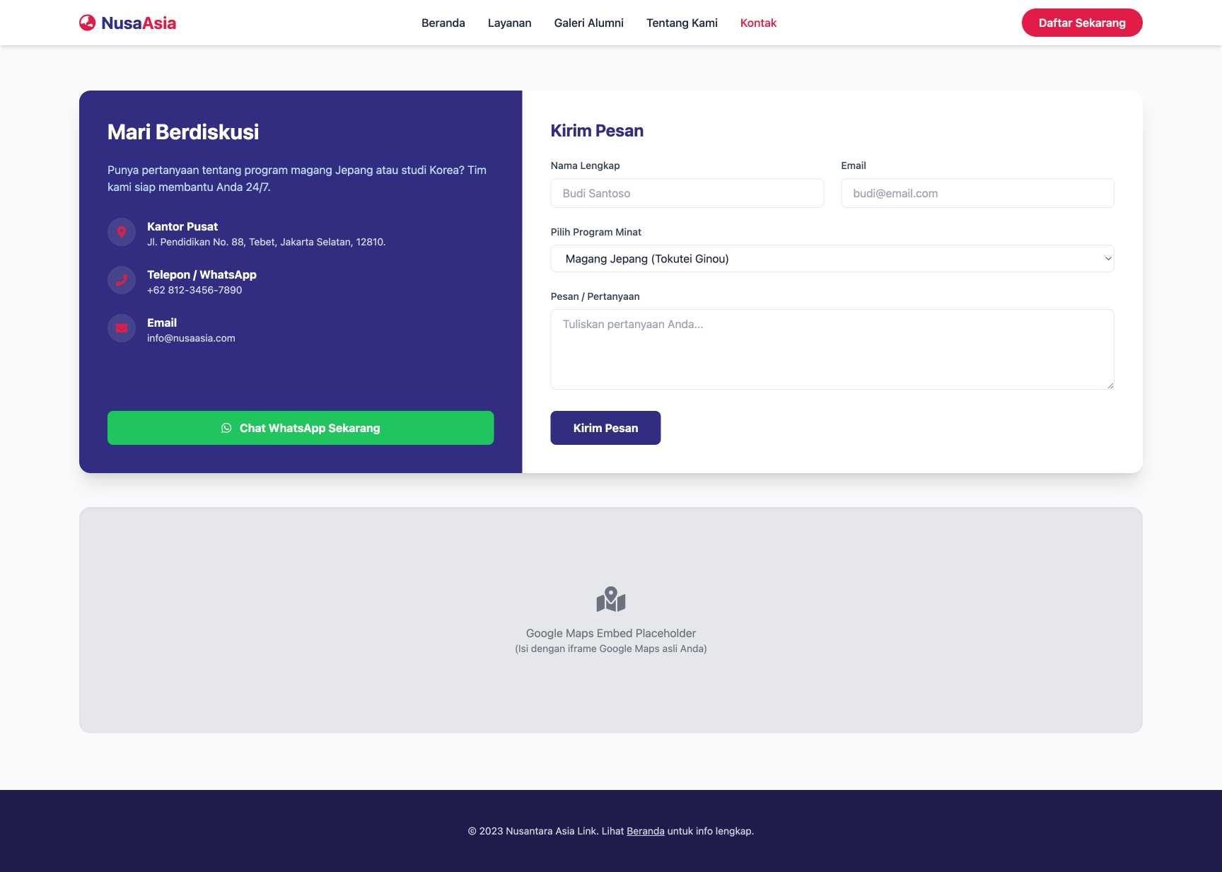 Kursus Bahasa Asing Spesifik (Korea/Jepang) | Contact