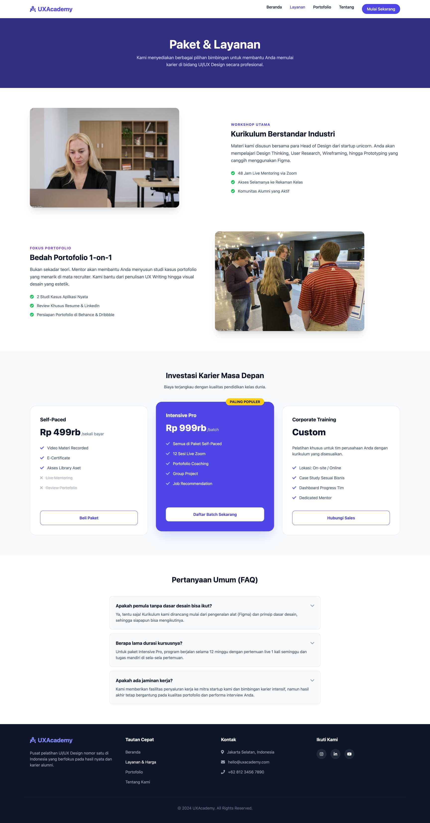 Kursus UI/UX Design & Portofolio | Service